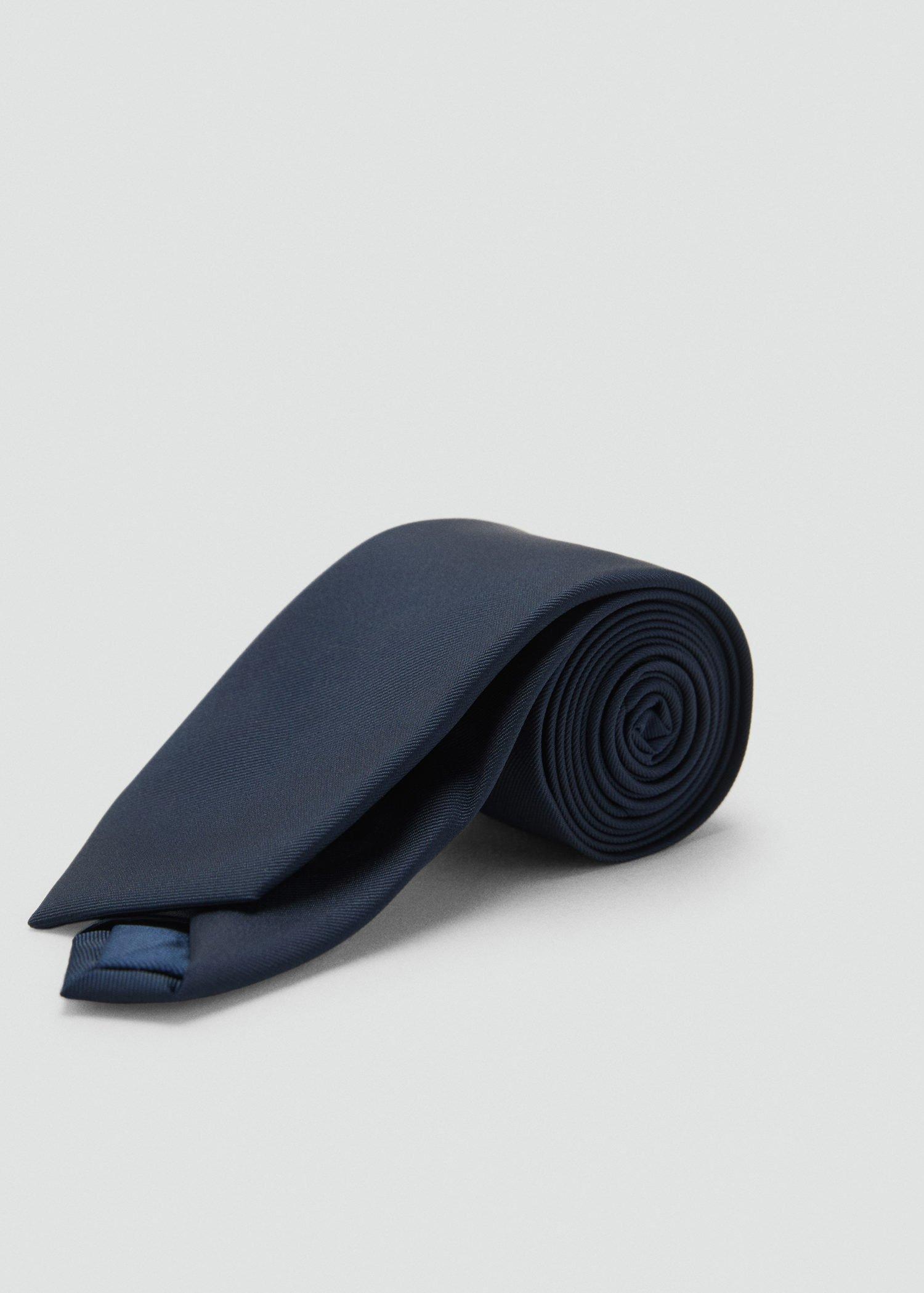 Navy Smooth Micro-Structured Tie, Navy, large image number 1
