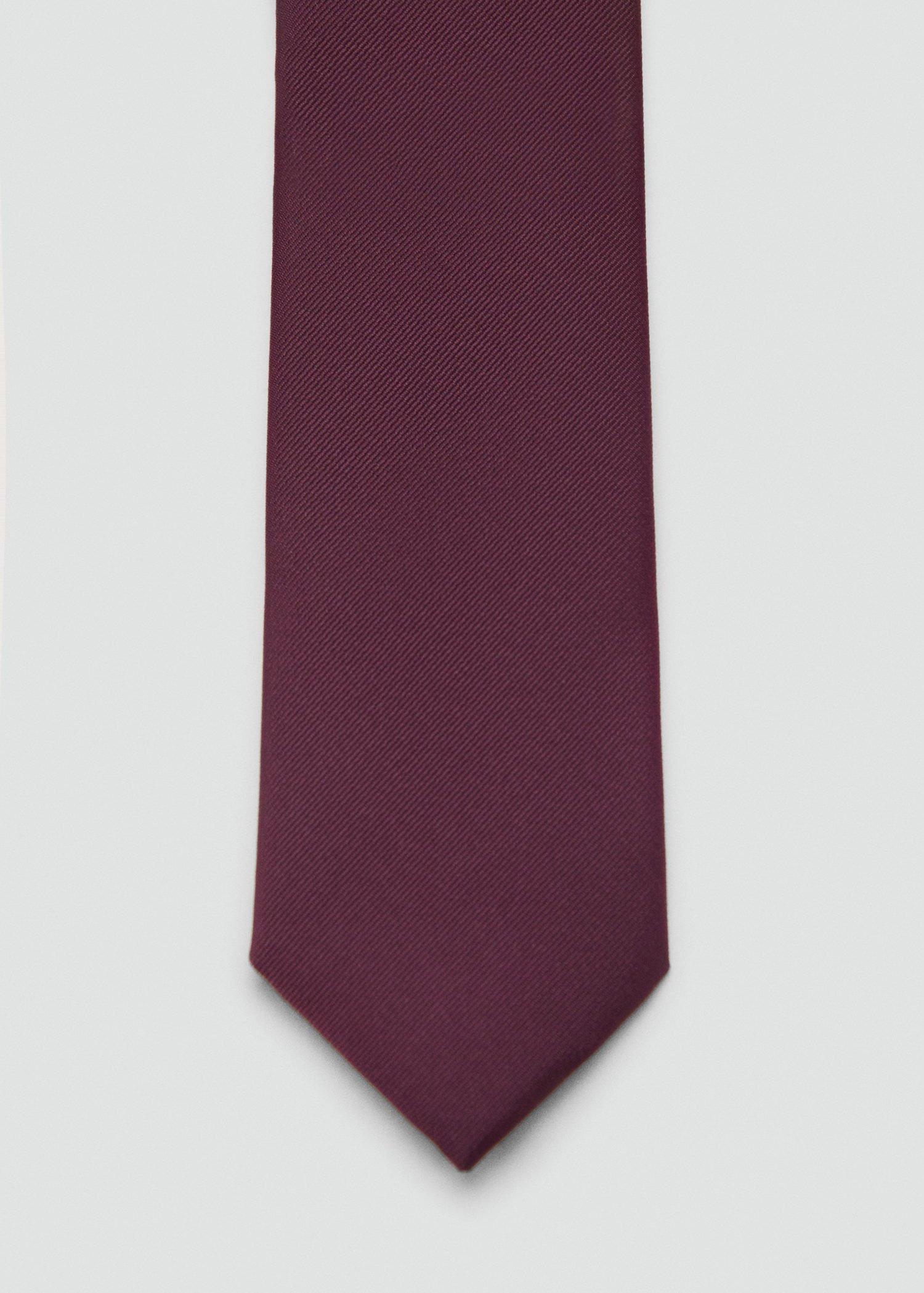 Red Smooth Micro-Structured Tie, Dark Red, large image number 1