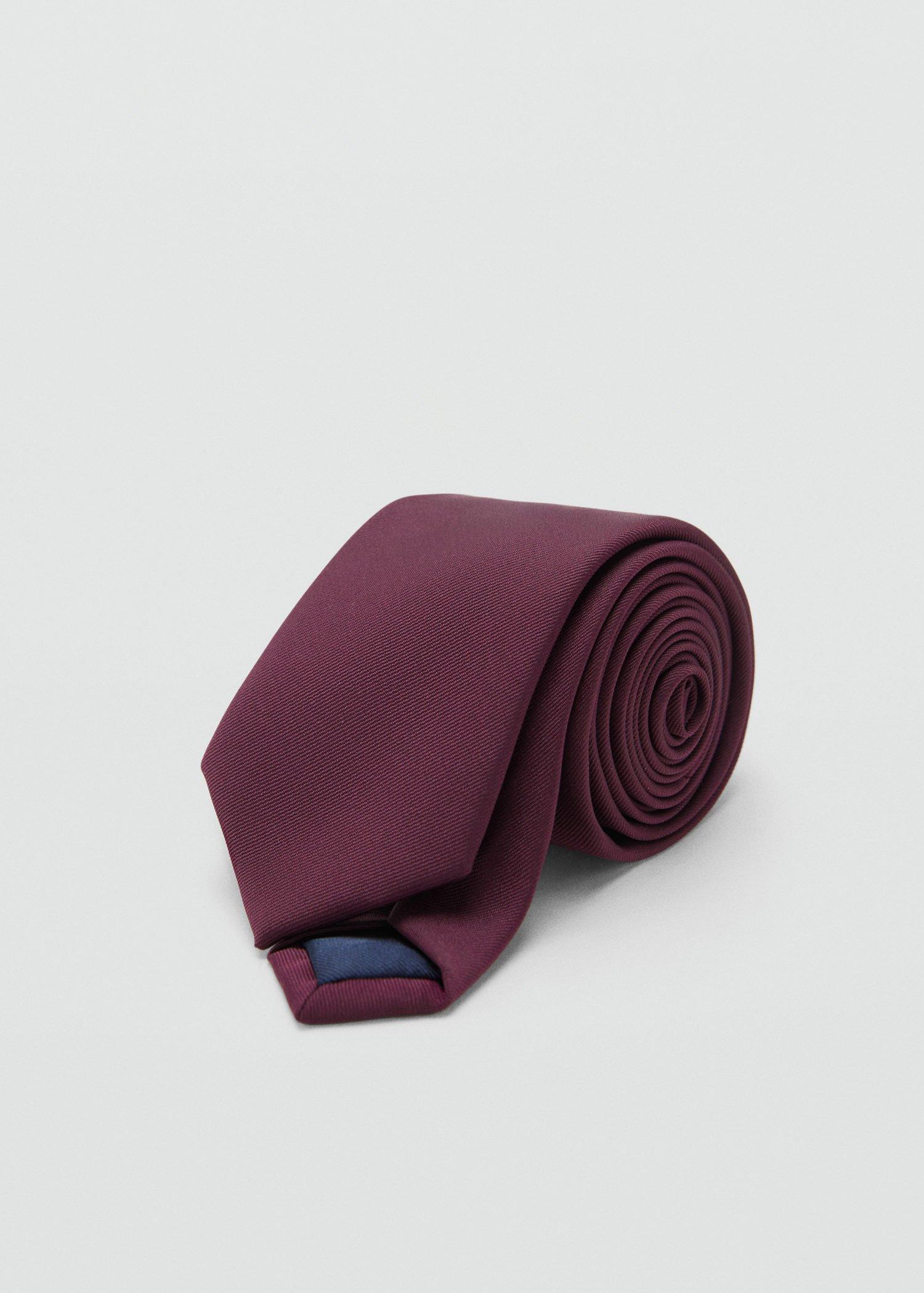 Red Smooth Micro-Structured Tie, Dark Red, large image number 2