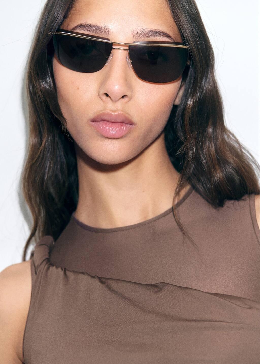 GOLD Frameless sunglasses with metal temples, Gold, large image number 4