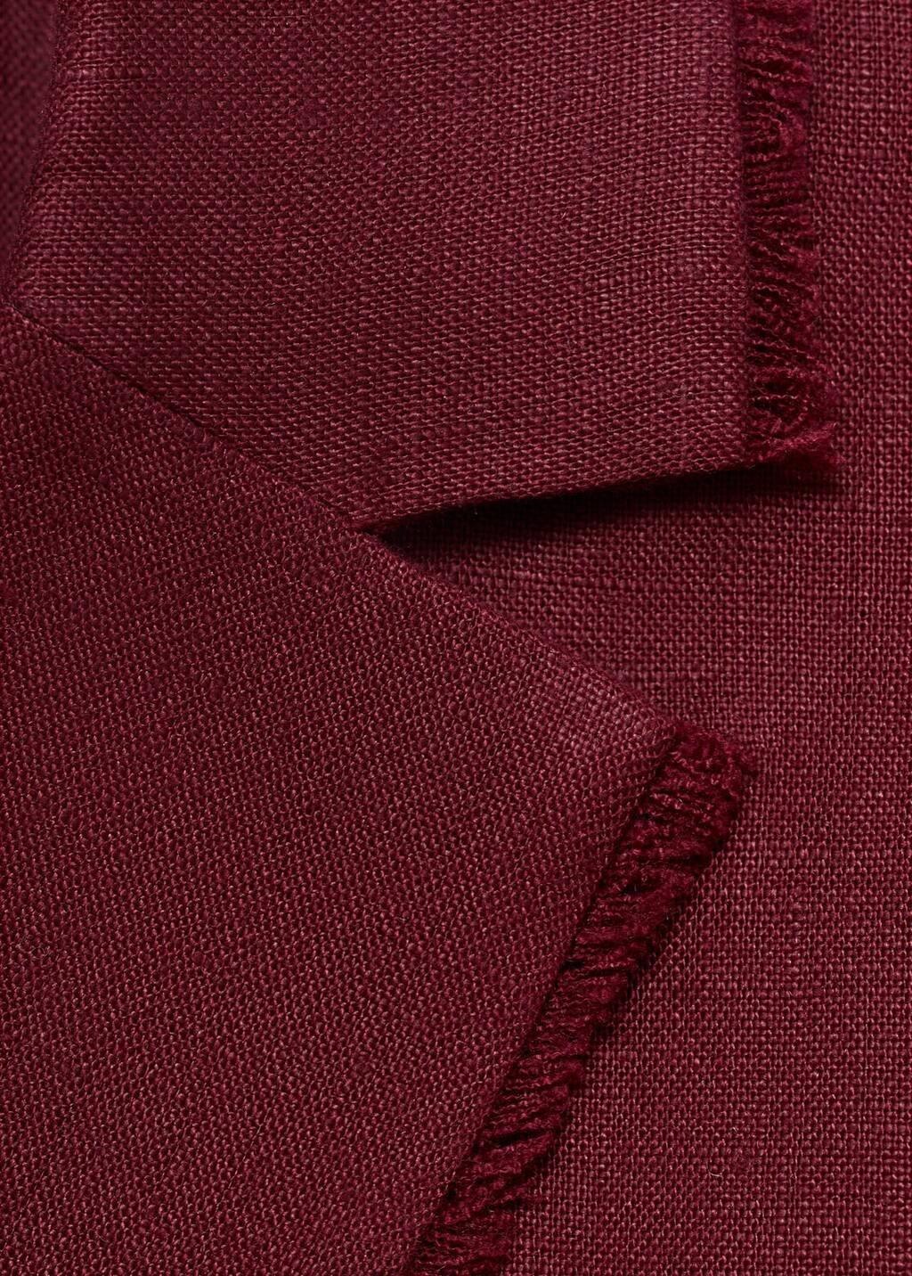 DARK RED Linen suit jacket with frayed ends, Dark Red, large image number 5