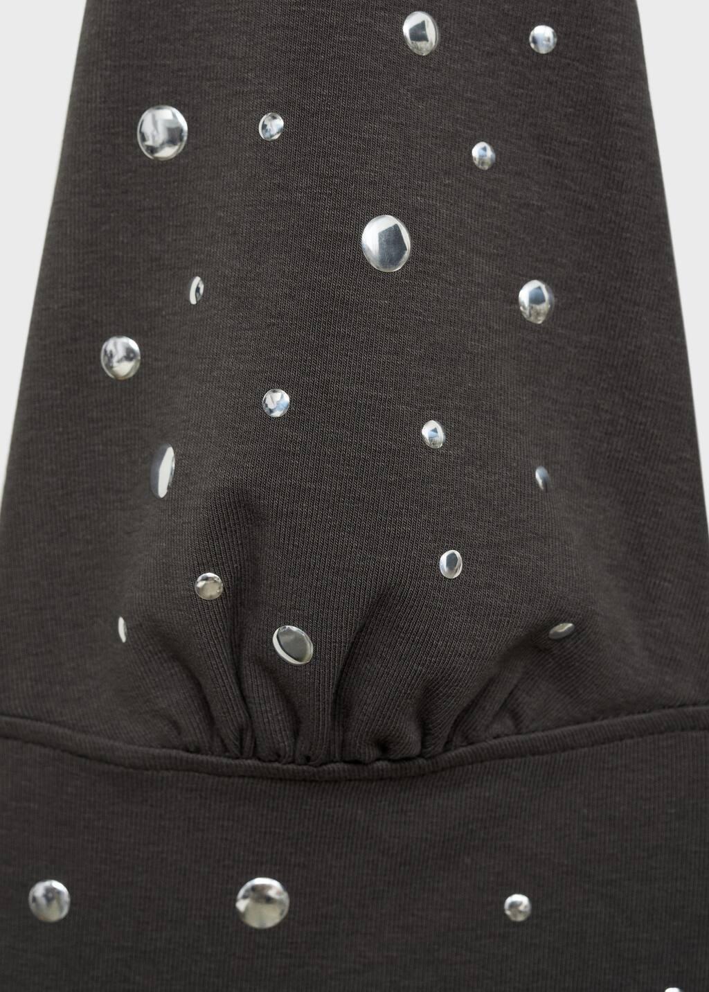 Grey Halter Top With Metallic Appliqués, , large image number 5