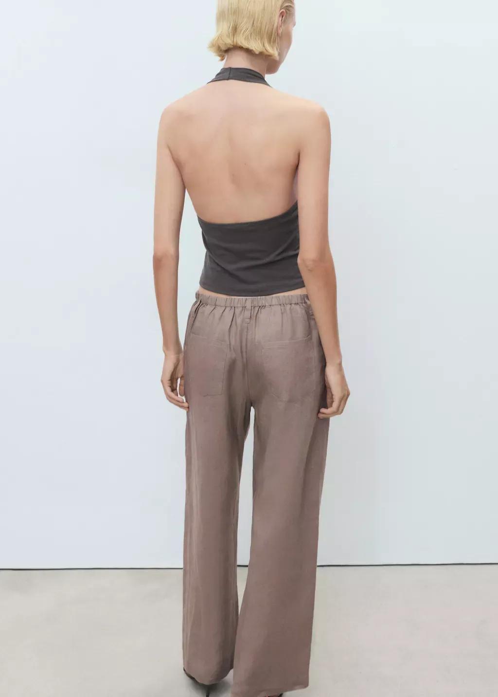 Grey Halter Top With Metallic Appliqués, , large image number 6