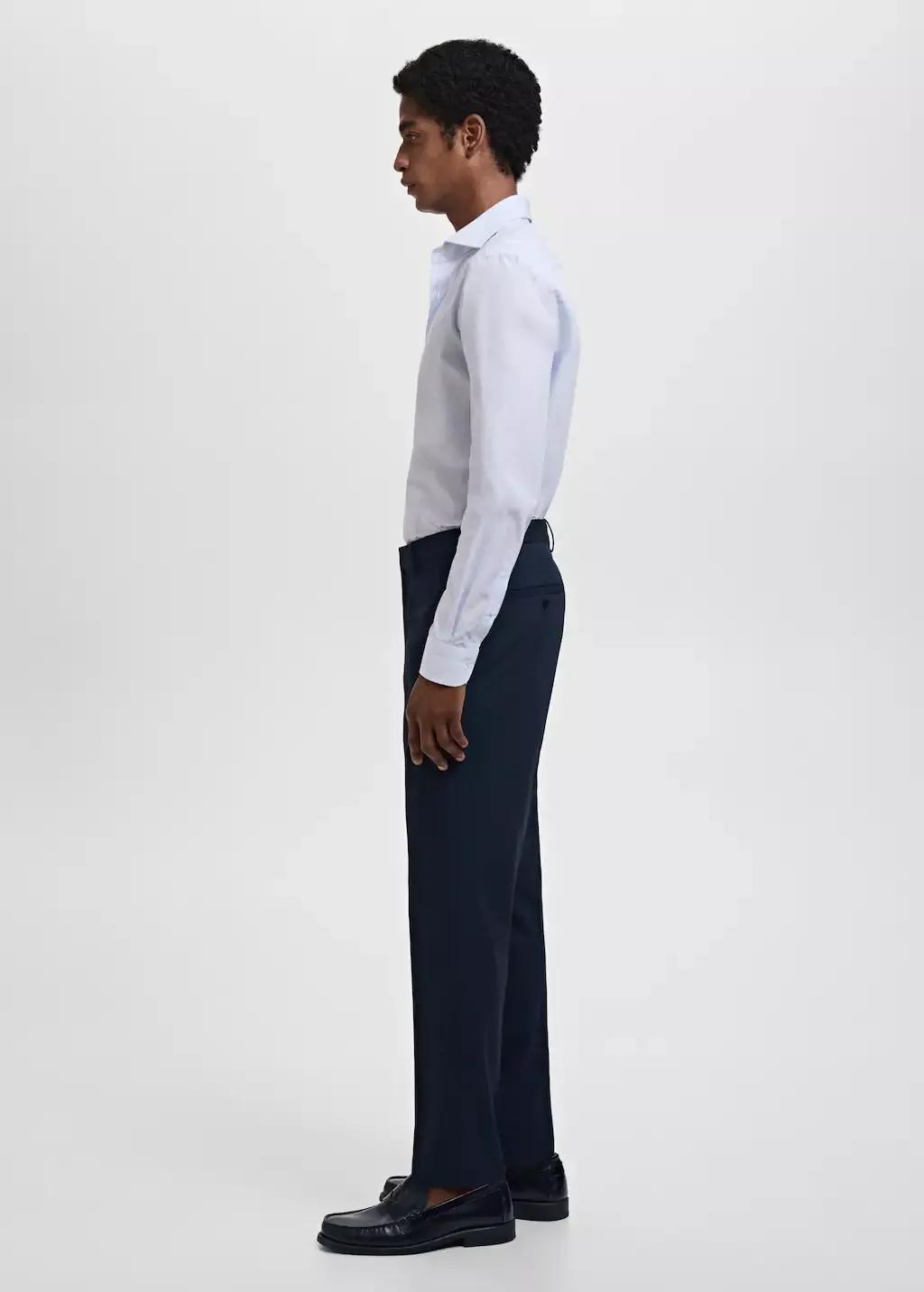 MEDIUM BLUE Slim fit thousand striped suit shirt, Medium Blue, large image number 3