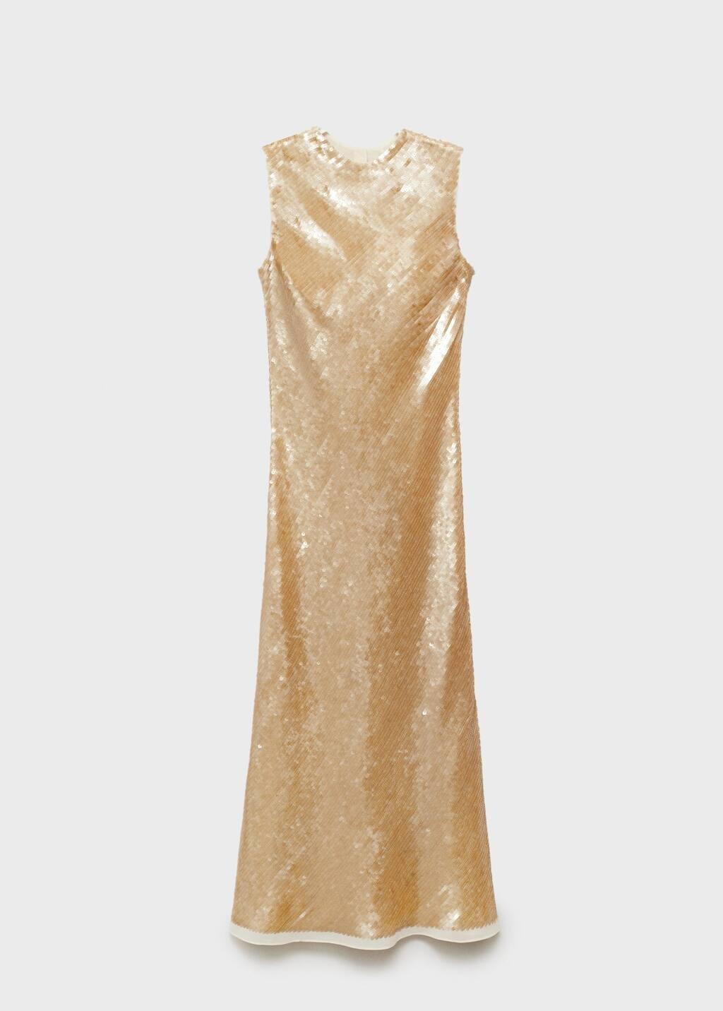 Yellow Scoop-Back Sequin Dress, , large image number 0
