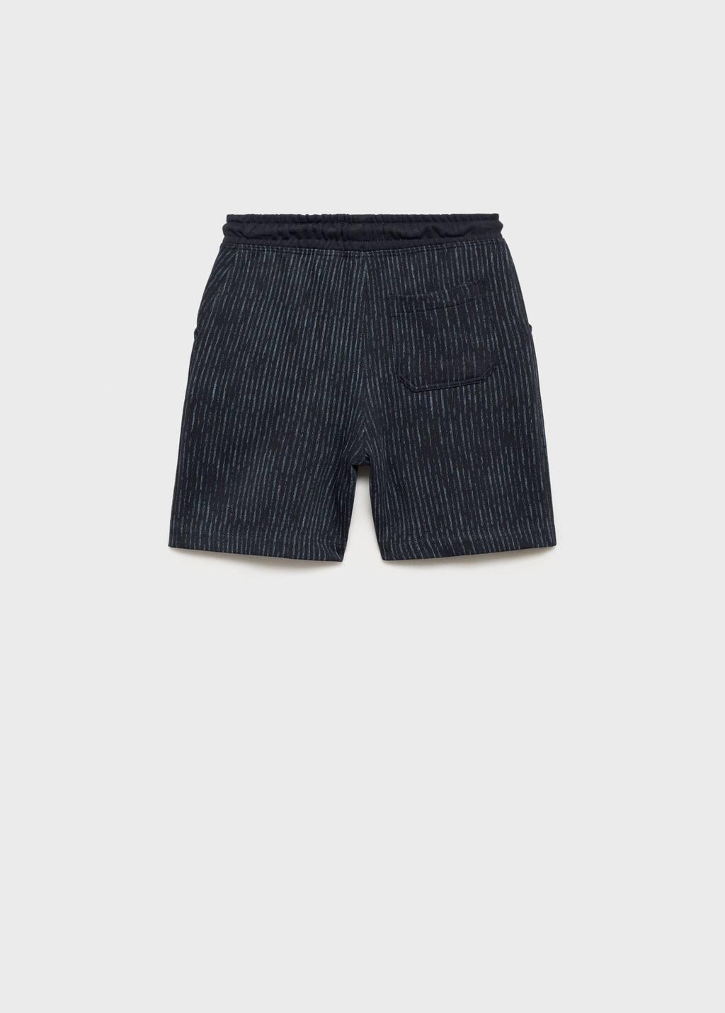 Navy Printed Cotton Bermuda Shorts, Kids Boys, , large image number 1