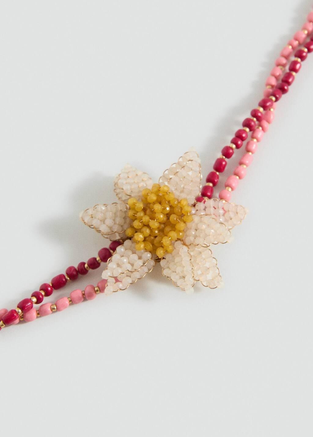 Pink Flower Choker Necklace, Kids Girls, , medium