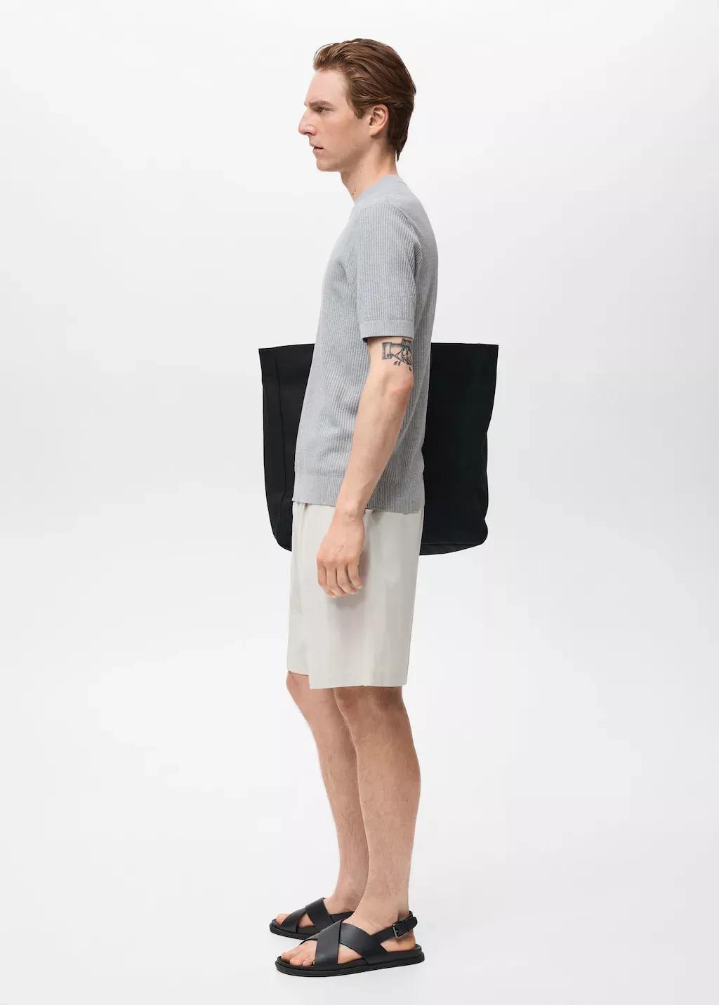 LT-PASTEL BLUE Ribbed  knit t-shirt, , large image number 2