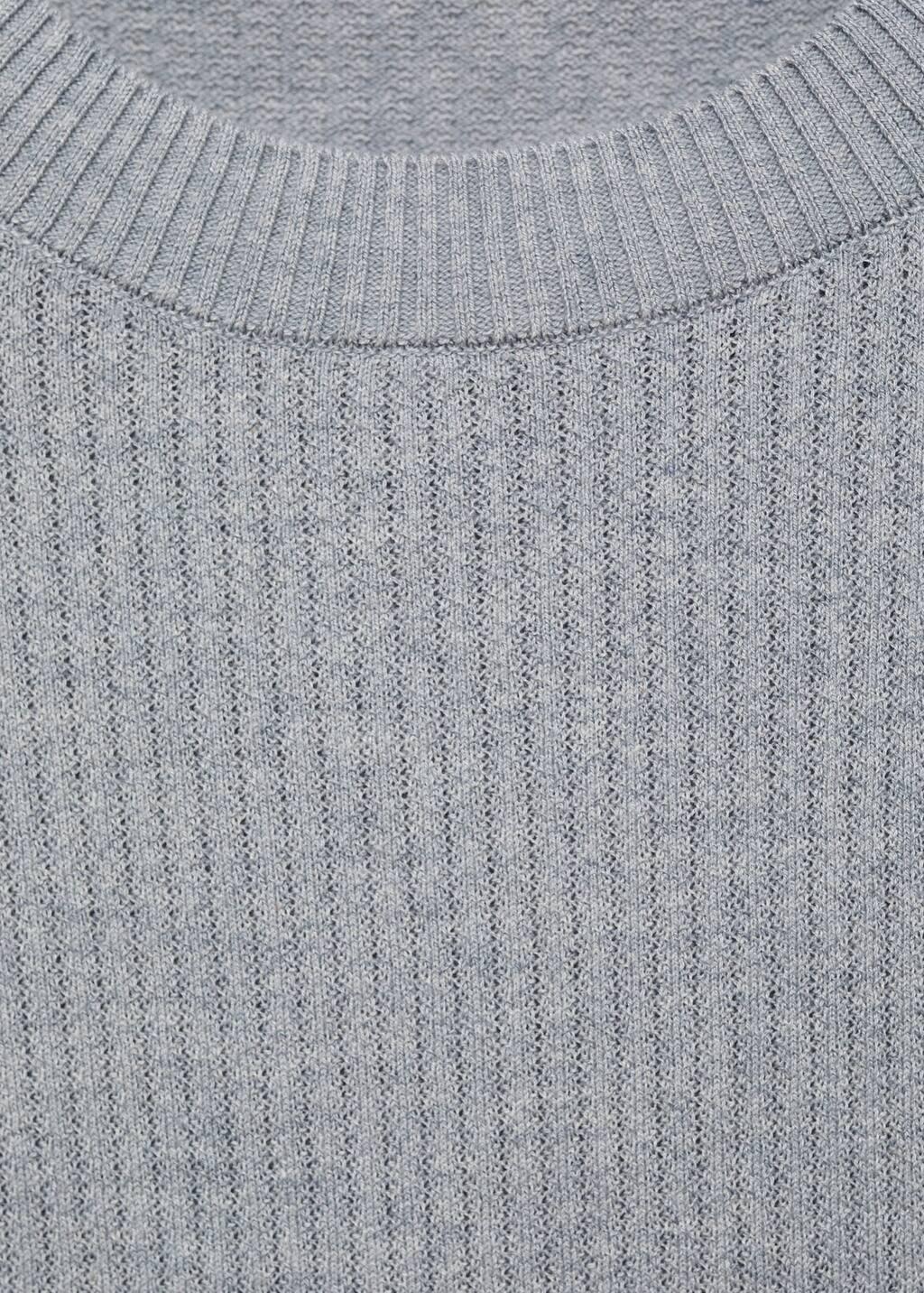 LT-PASTEL BLUE Ribbed  knit t-shirt, , large image number 4