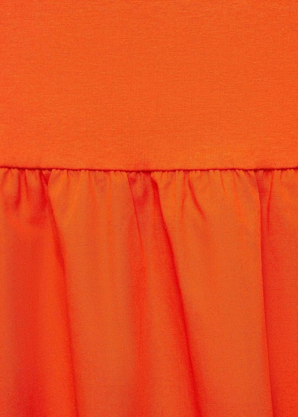 Orange Combined Knitted Balloon Dress, , large image number 1
