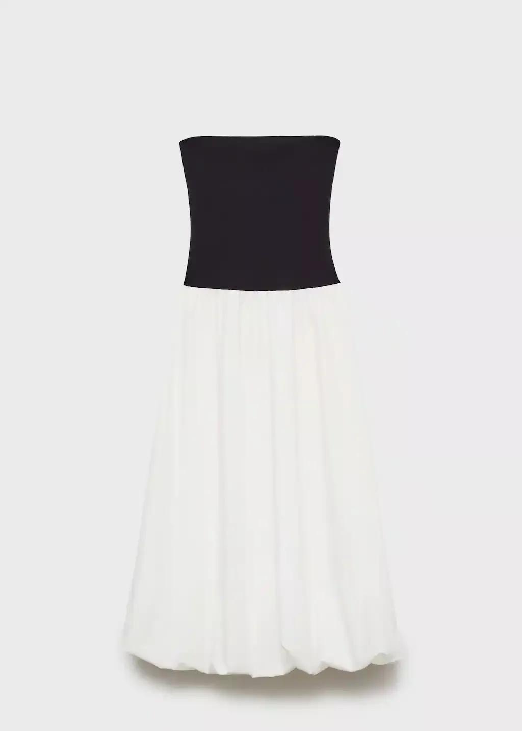 Black Combined Knitted Balloon Dress, , large image number 3