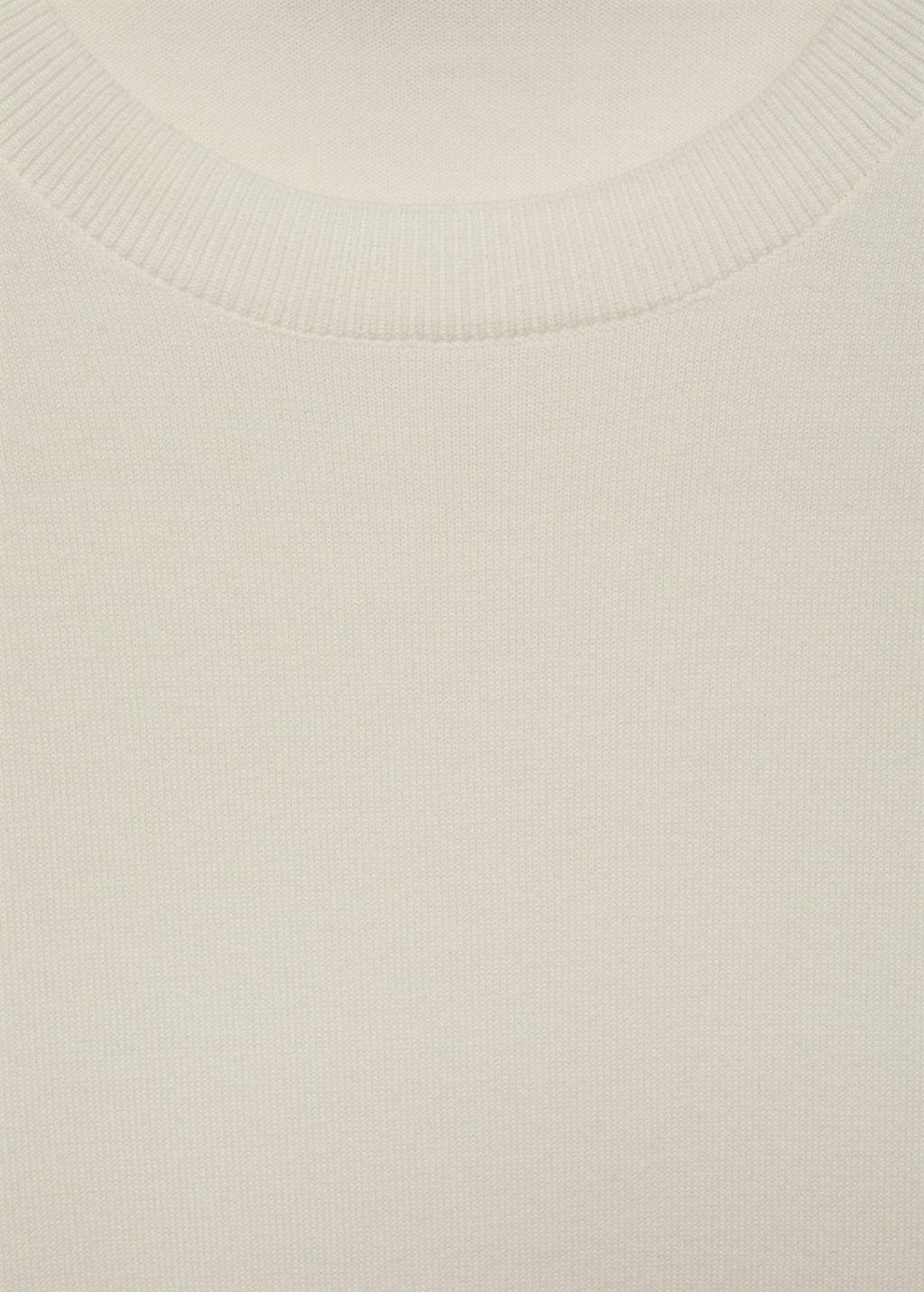 NATURAL WHITE Cotton fine-knit t-shirt, , large image number 4