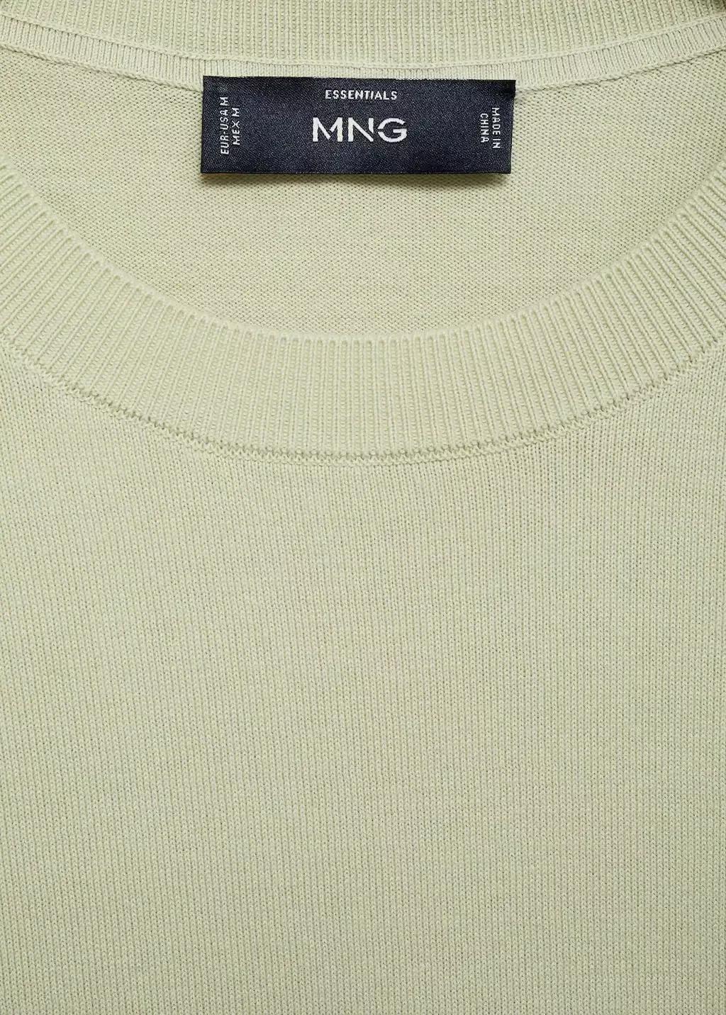 Green Cotton Fine-Knit T-Shirt, , large image number 4