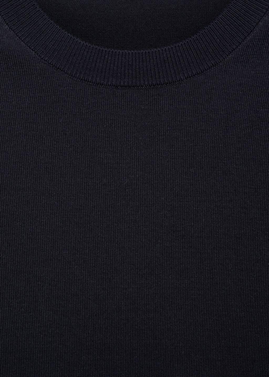 DARK BLUE Cotton fine-knit t-shirt, , large image number 4