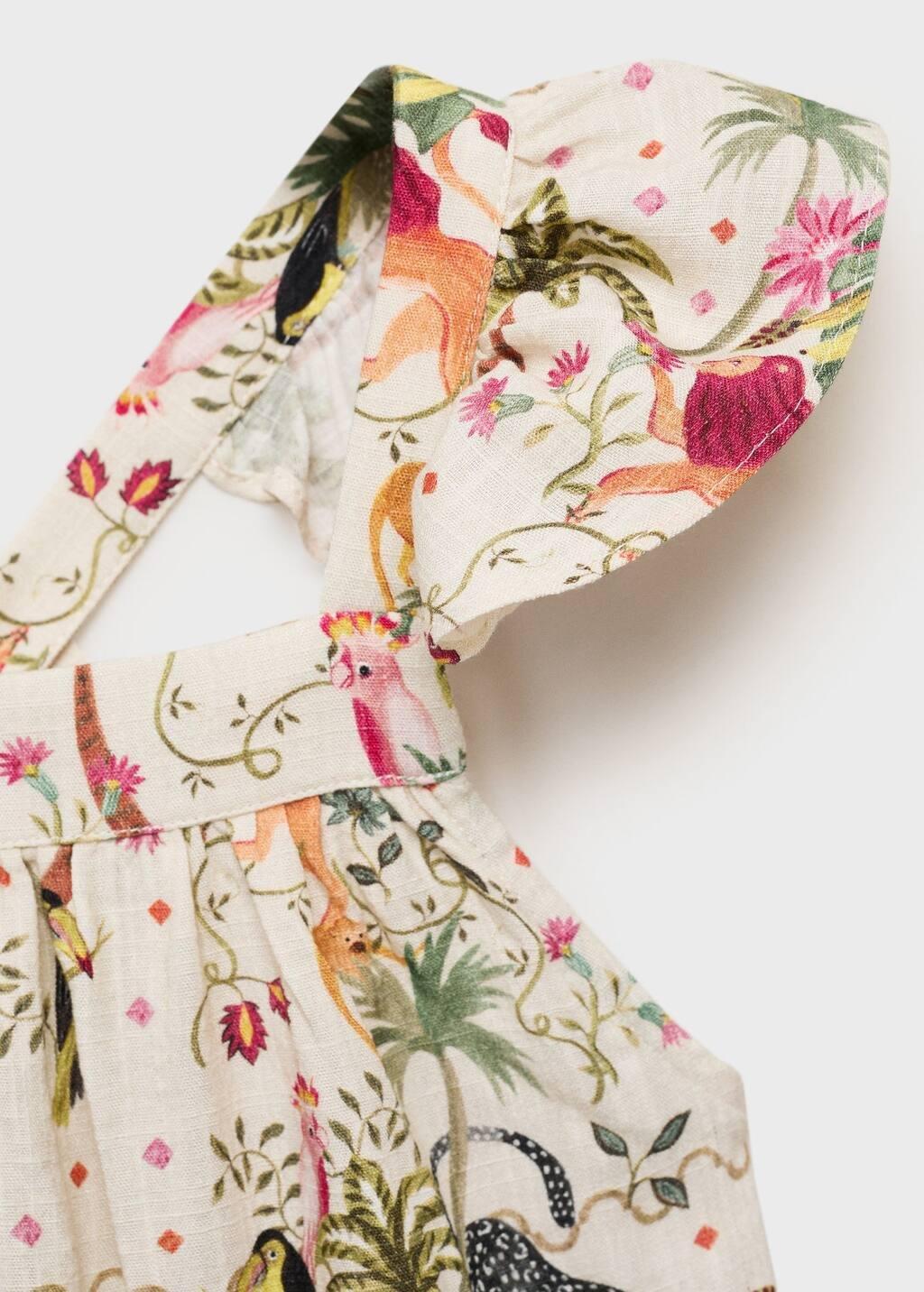 Cream Floral Print Dress, Kids Girls, , large image number 3
