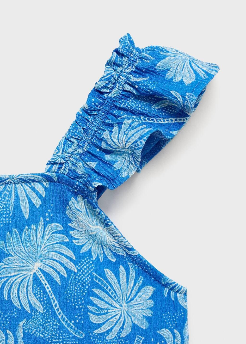 Blue Printed Ruffle Top, Kids Girls, , large image number 2