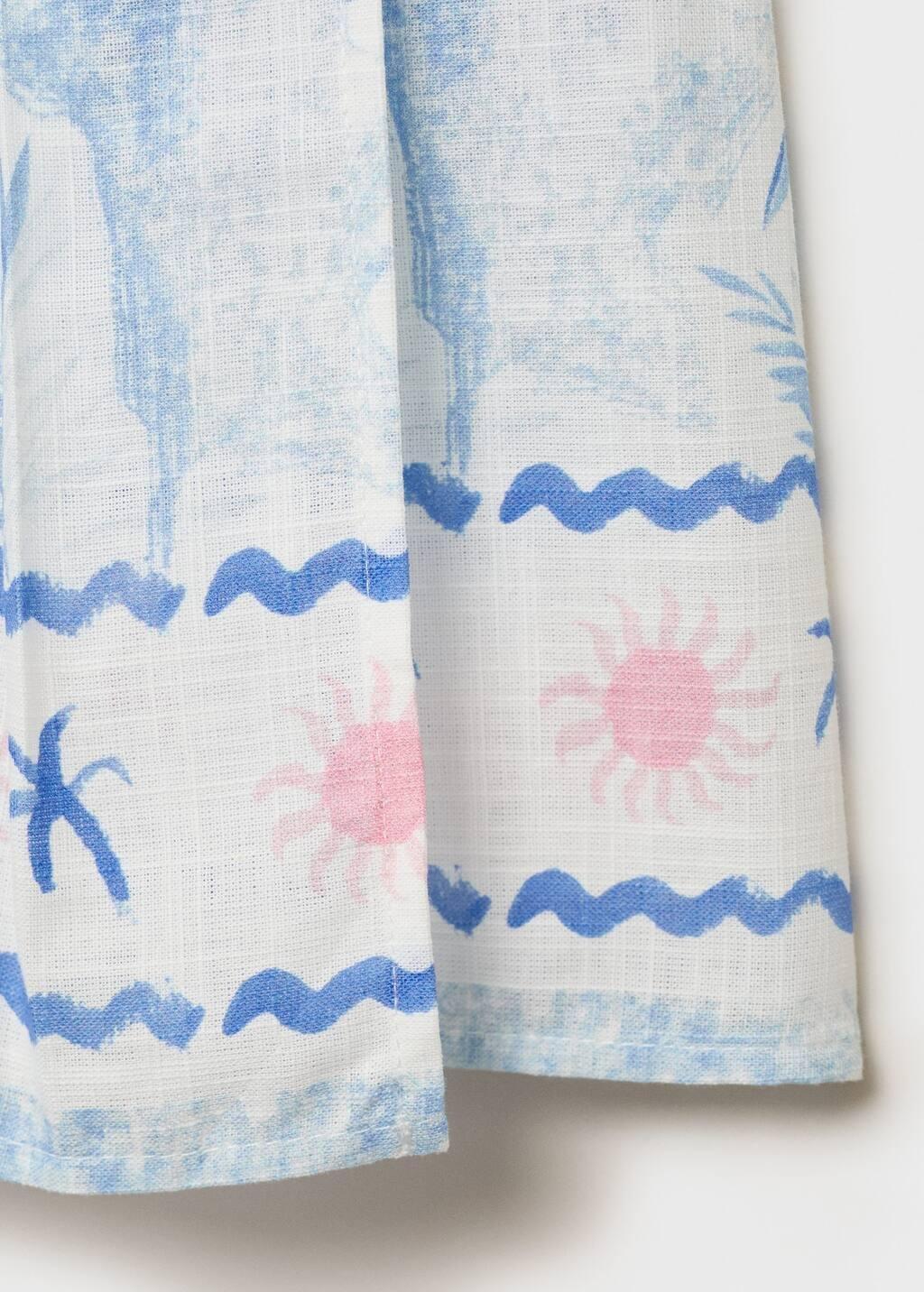 Blue Palm Tree Print Skirt, Kids Girls, , large image number 2