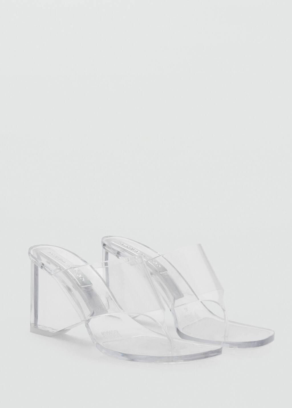 White Transparent Vinyl Wedge Sandals, , large image number 0