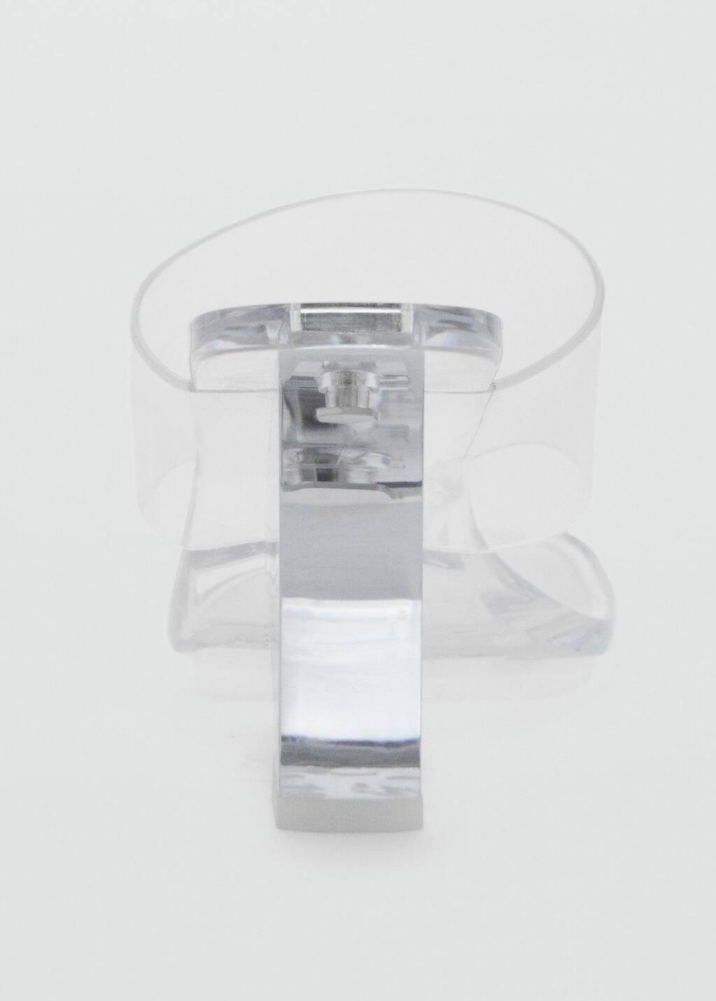 WHITE Transparent vinyl wedge sandals, White, medium