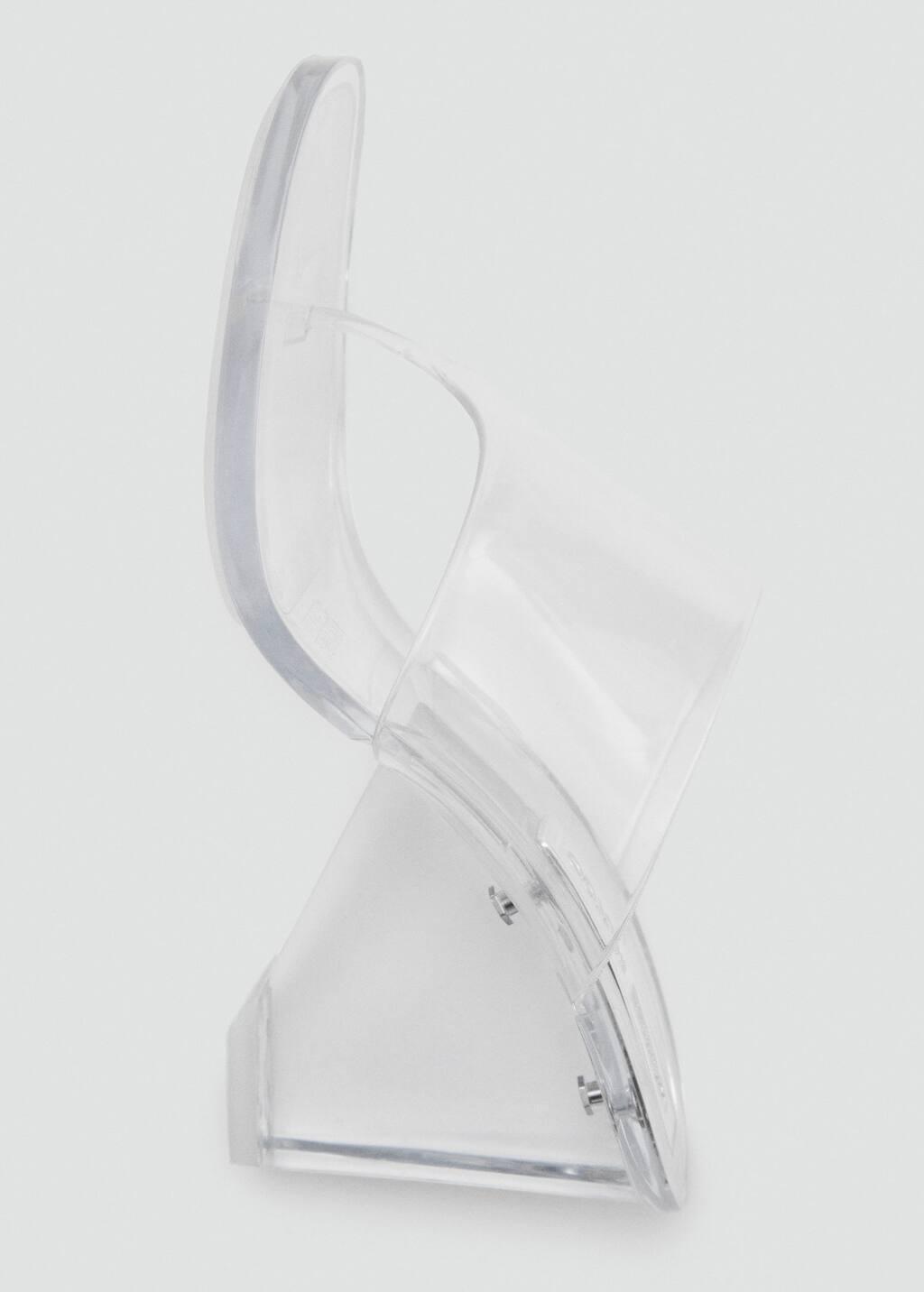 WHITE Transparent vinyl wedge sandals, White, large image number 5