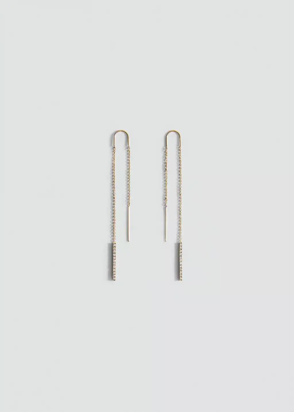 GOLD Pendant crystals earrings, 0201_OR, large image number 1