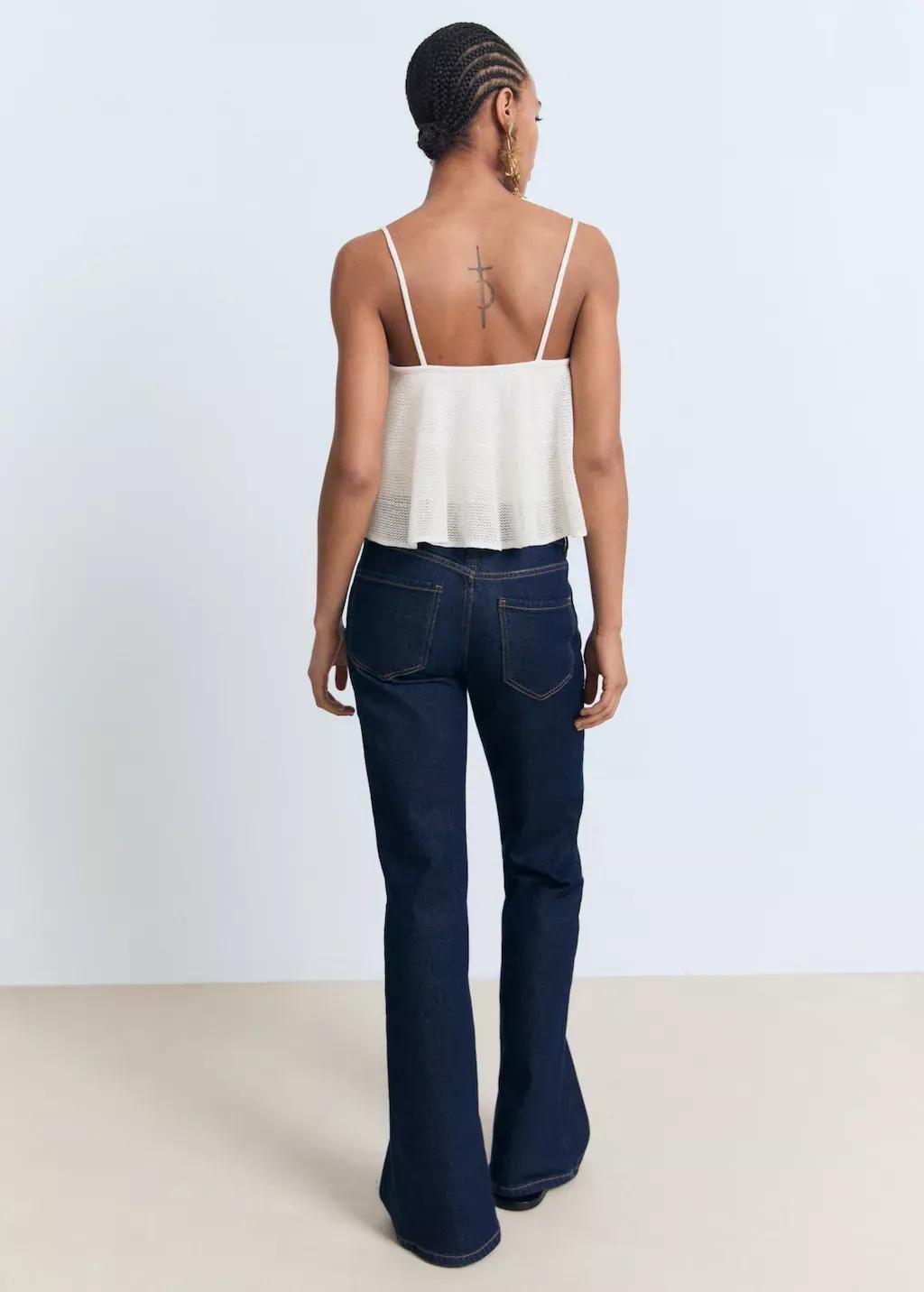 White Ruffle Knit Top, , large image number 5