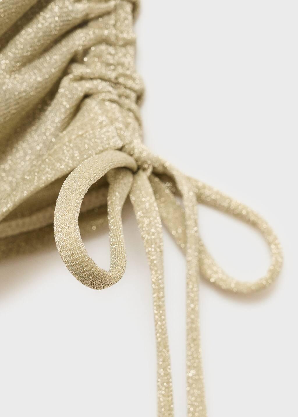 GOLD Lurex gathered skirt with cut-out, Gold, large image number 4