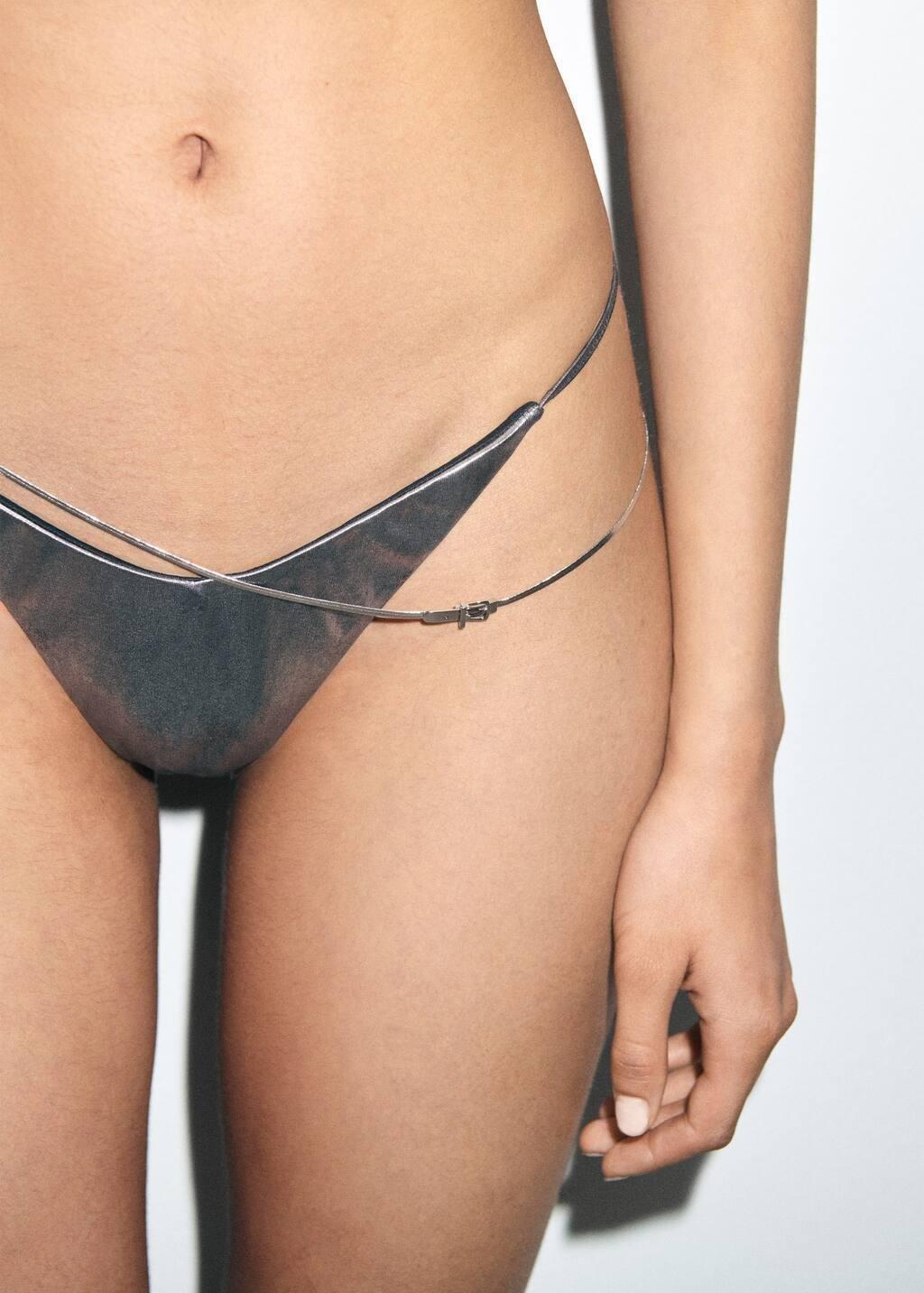 SILVER Metallic bikini bottom, , large image number 1