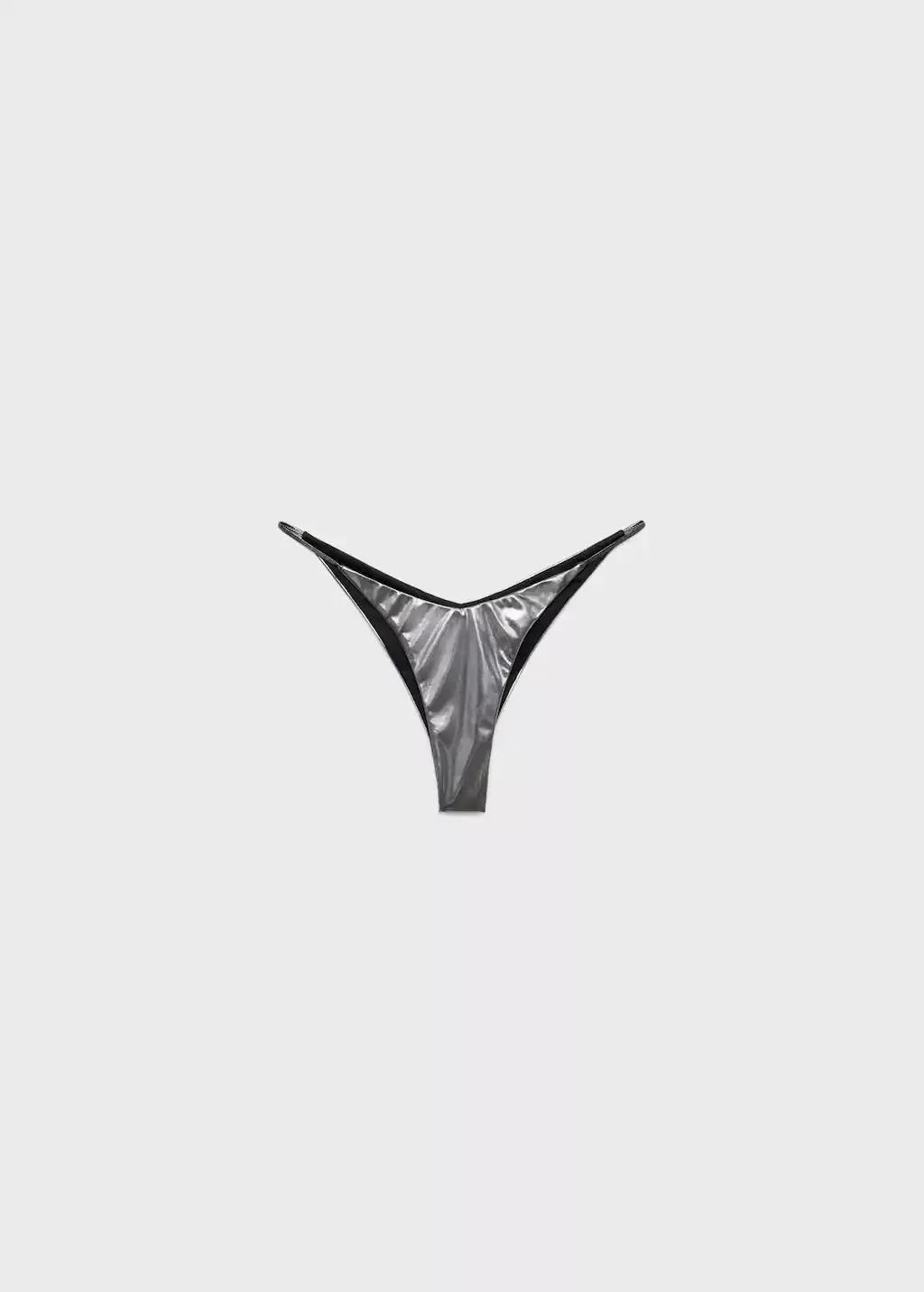 SILVER Metallic bikini bottom, , large image number 3