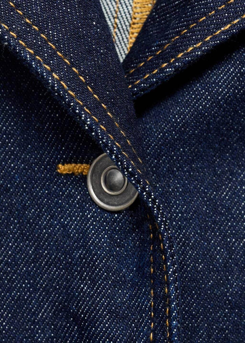 OPEN BLUE Fitted denim jacket with pockets, , large image number 5