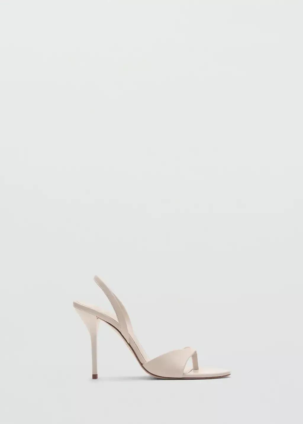 Beige Leather Sandals With Contrasting Heels, , large image number 3