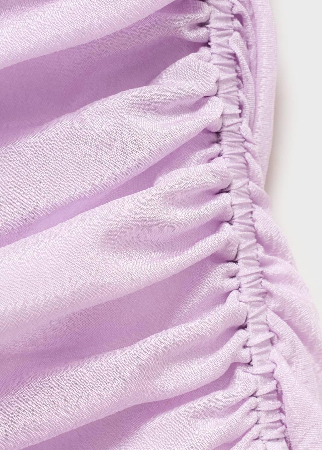 LT-PASTEL PURPLE Gathered dress with satin finish, , large image number 4
