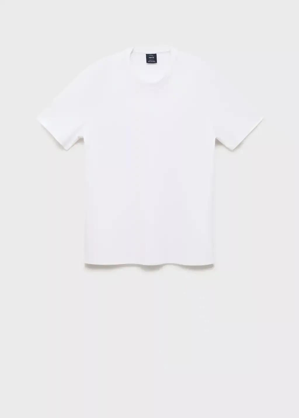 WHITE Medium weight regular fit T-shirt, , large image number 0