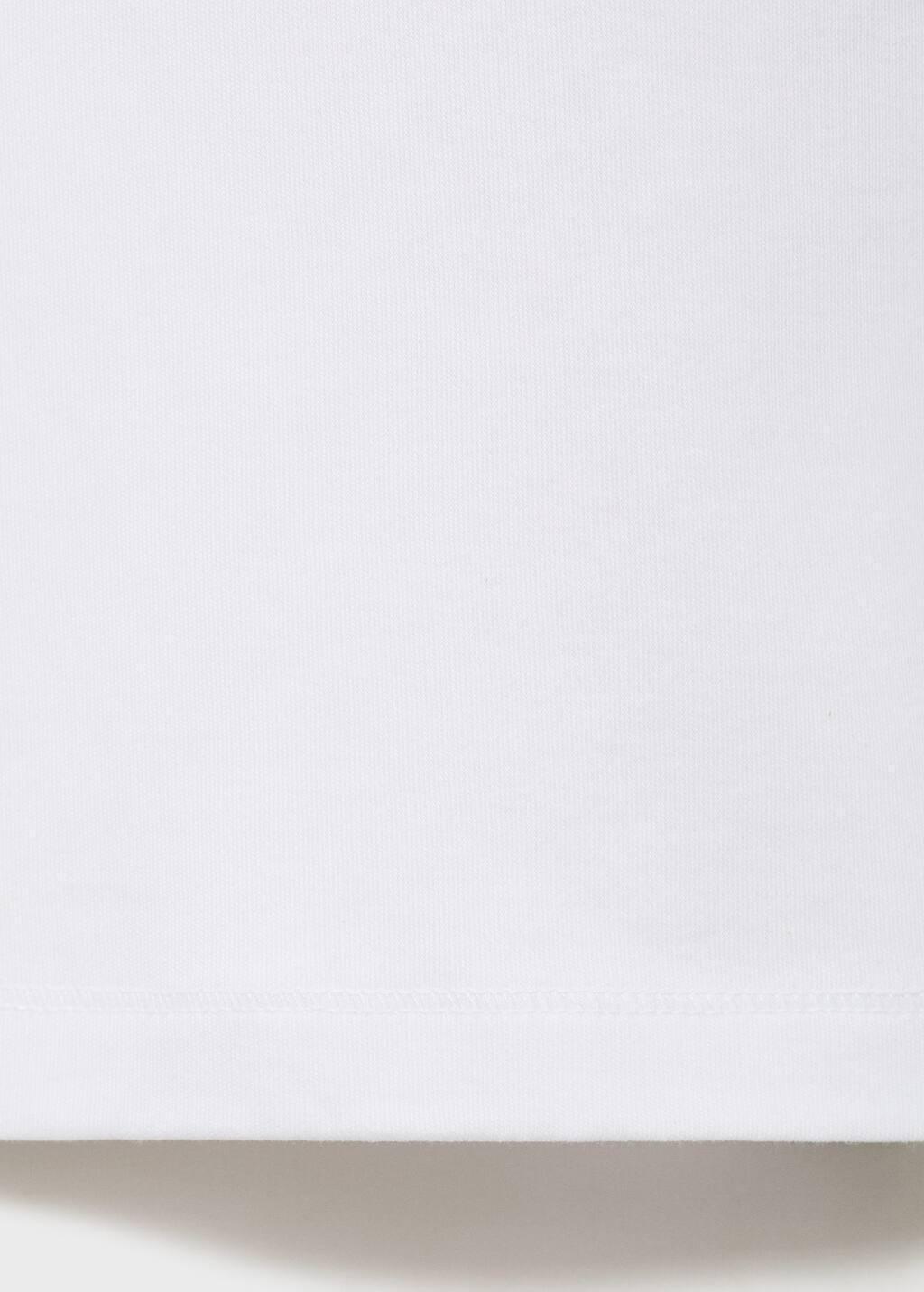 WHITE Medium weight regular fit T-shirt, , large image number 1