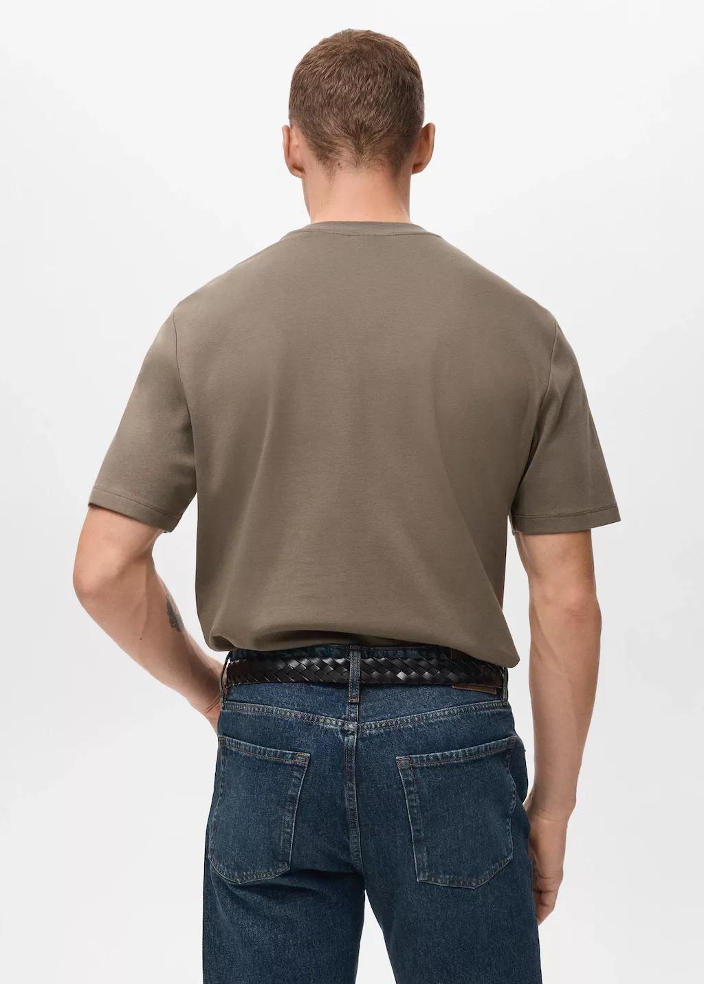MEDIUM BROWN Medium weight regular fit T-shirt, , large image number 2
