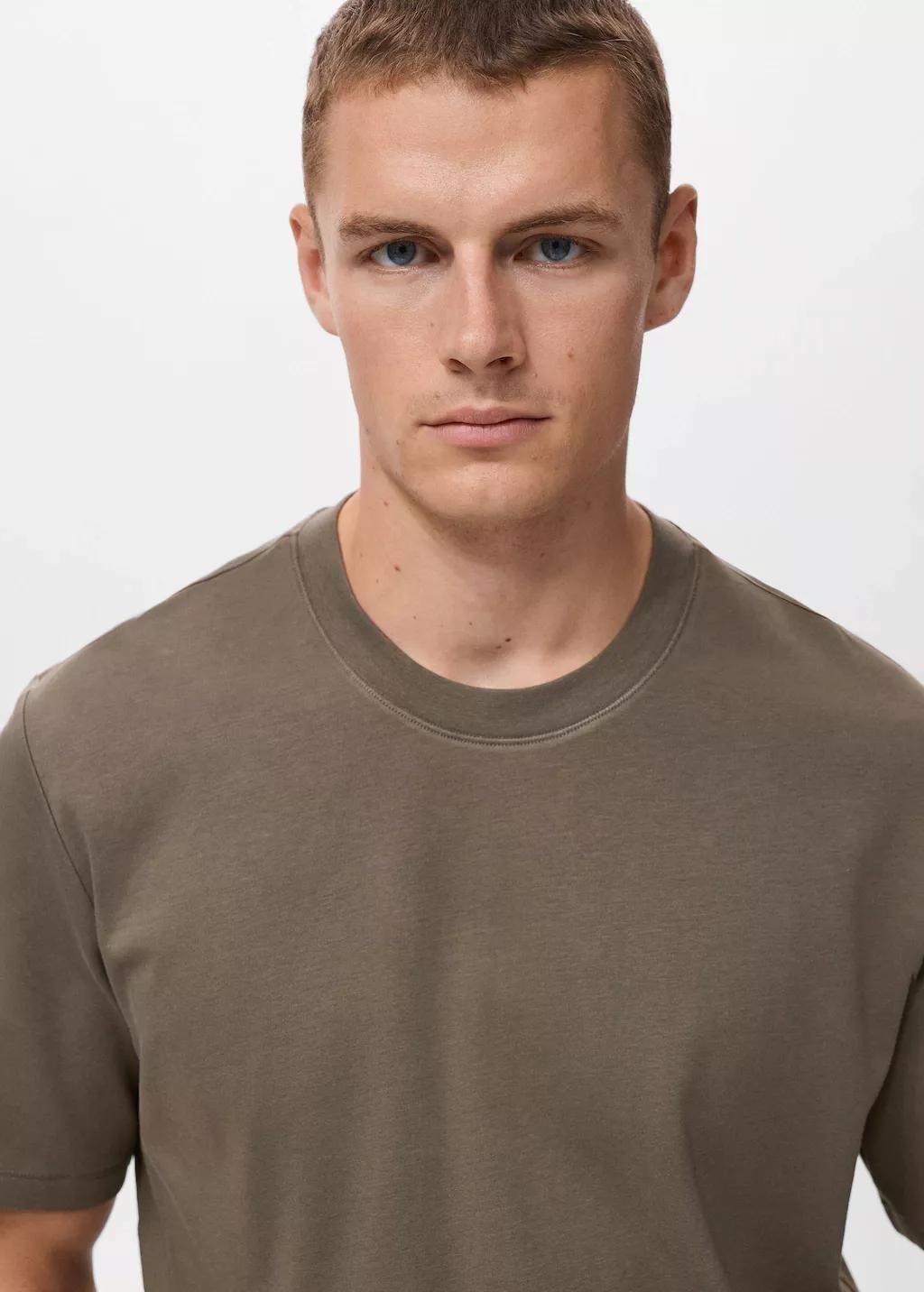 MEDIUM BROWN Medium weight regular fit T-shirt, , large image number 4