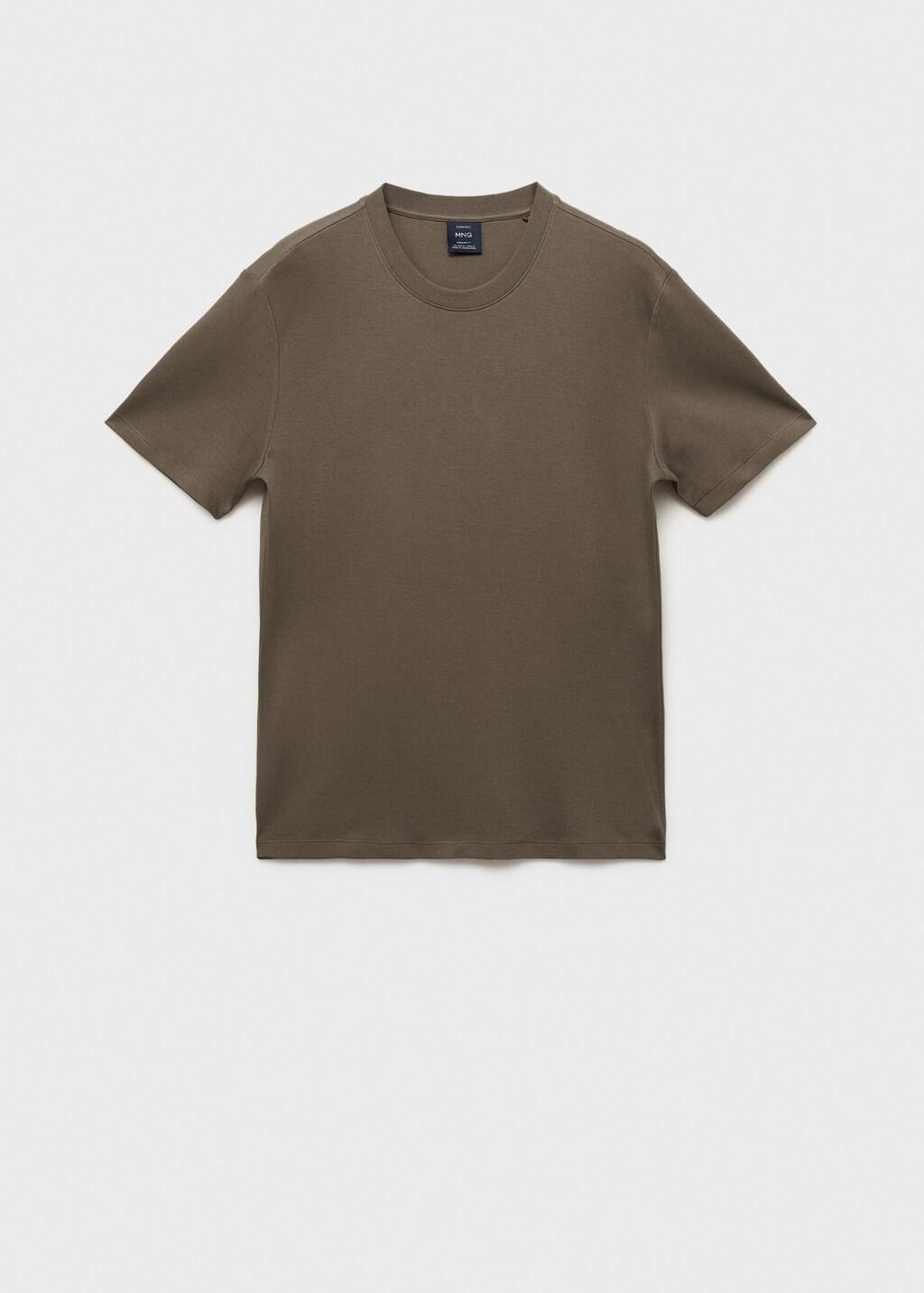 MEDIUM BROWN Medium weight regular fit T-shirt, , large image number 7