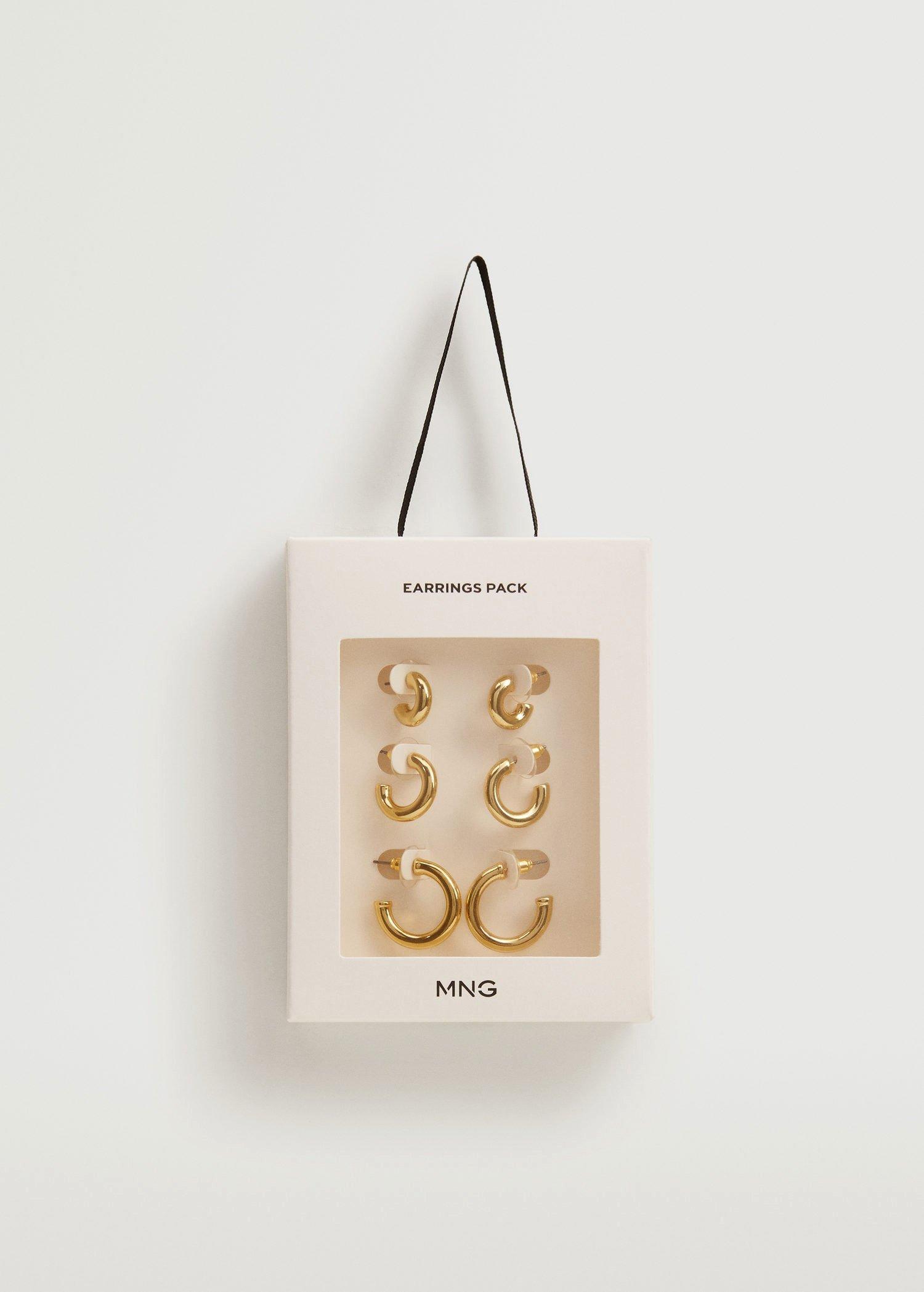 Gold Mixed Hoop Earrings, Women, , large image number 2