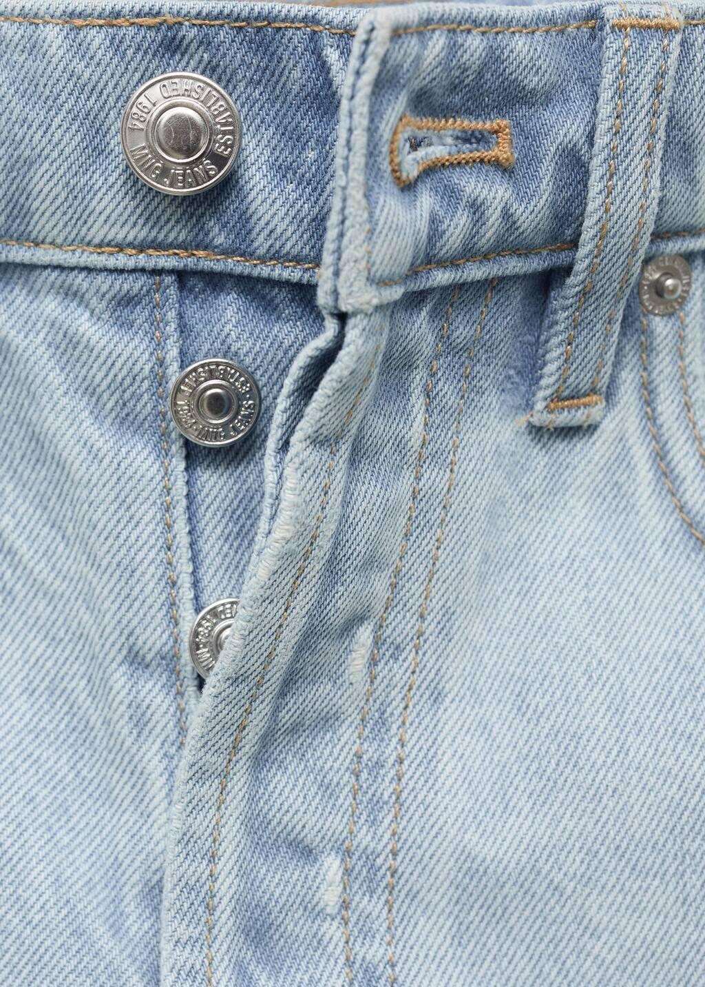 OPEN BLUE Denim shorts with frayed hem, Open Blue, large image number 4
