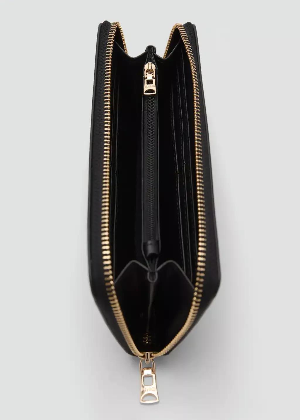 Black Saffiano-Effect Wallet, Black, large image number 3
