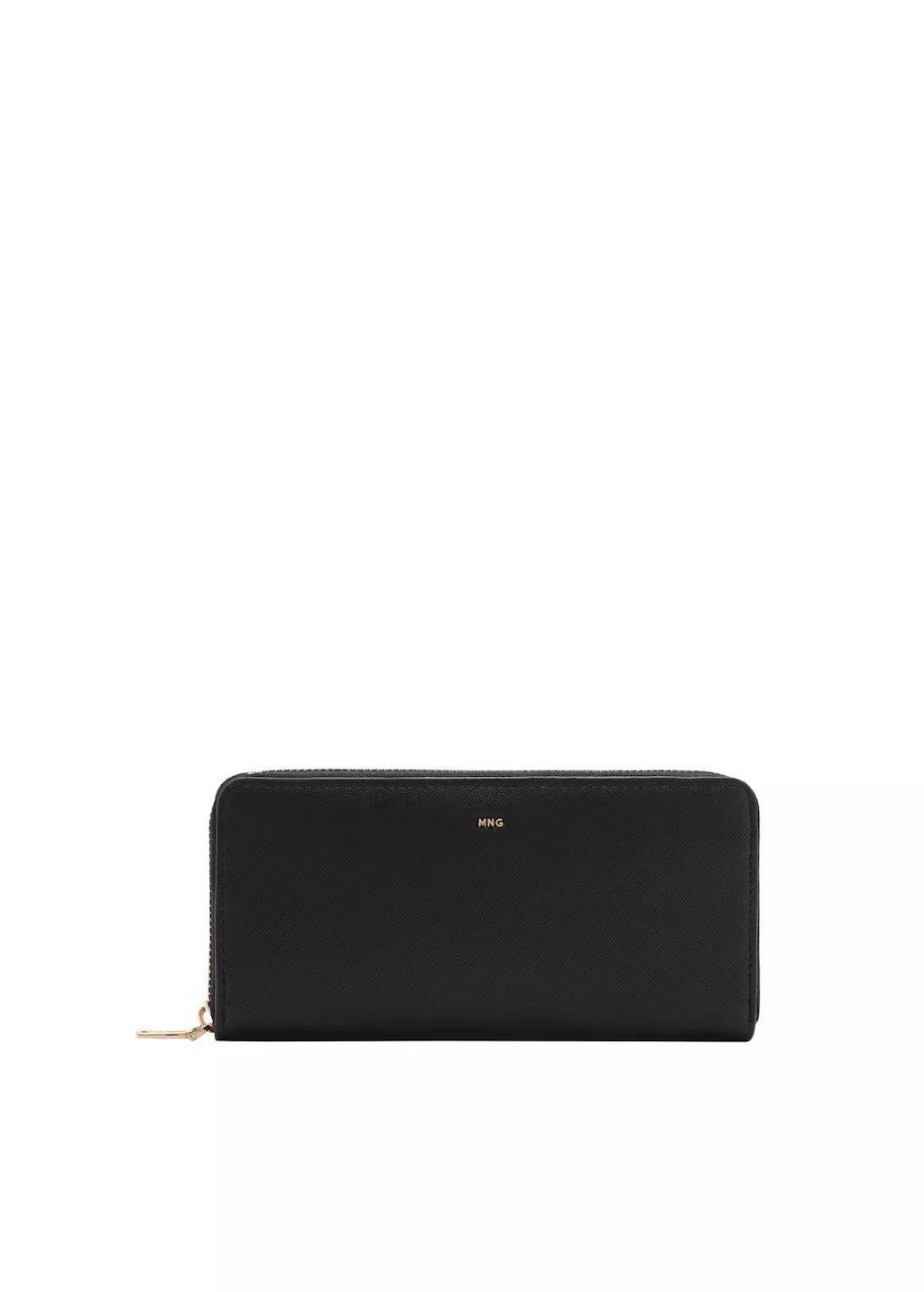 Black Saffiano-Effect Wallet, Black, large image number 5