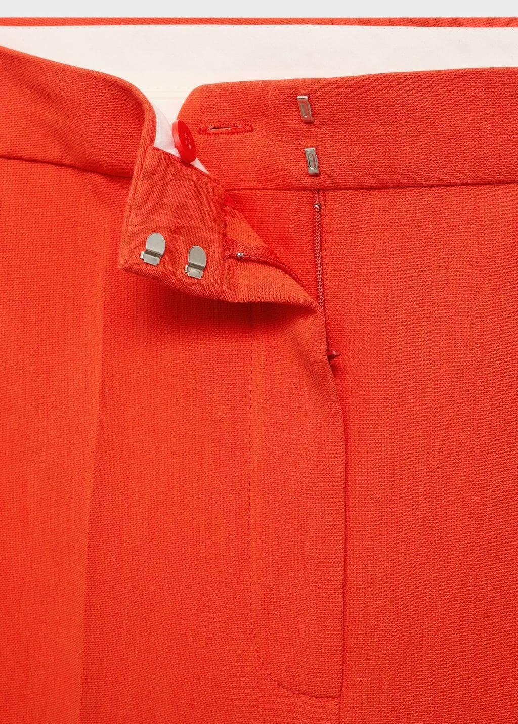 Orange Straight Mid-Rise Suit Trousers, 0201_87, large image number 3