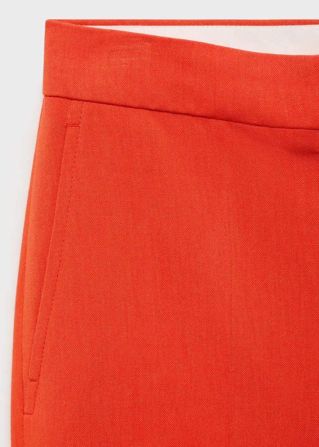 Orange Straight Mid-Rise Suit Trousers, 0201_87, large image number 4