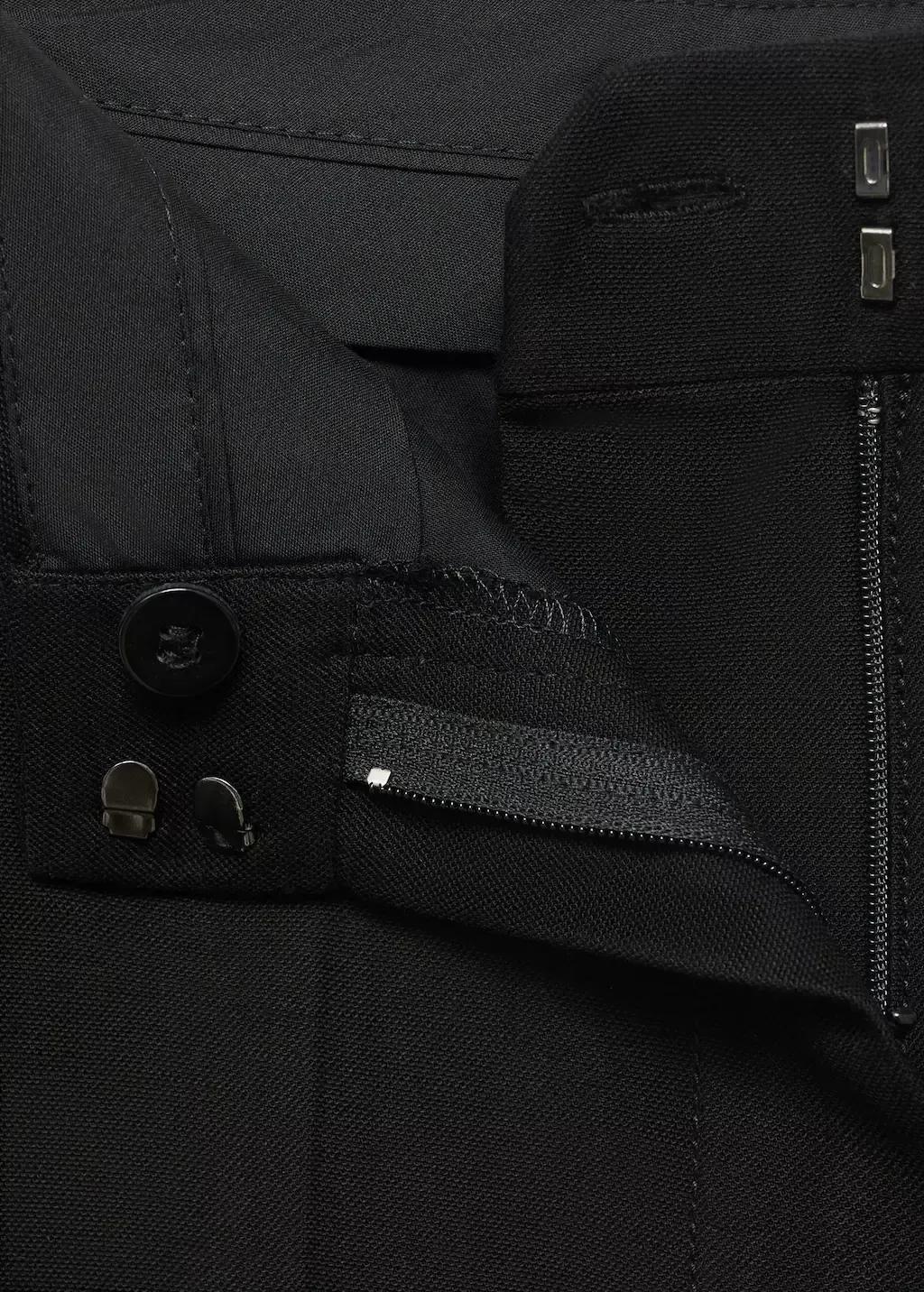 Black Straight Mid-Rise Suit Trousers, , large image number 4