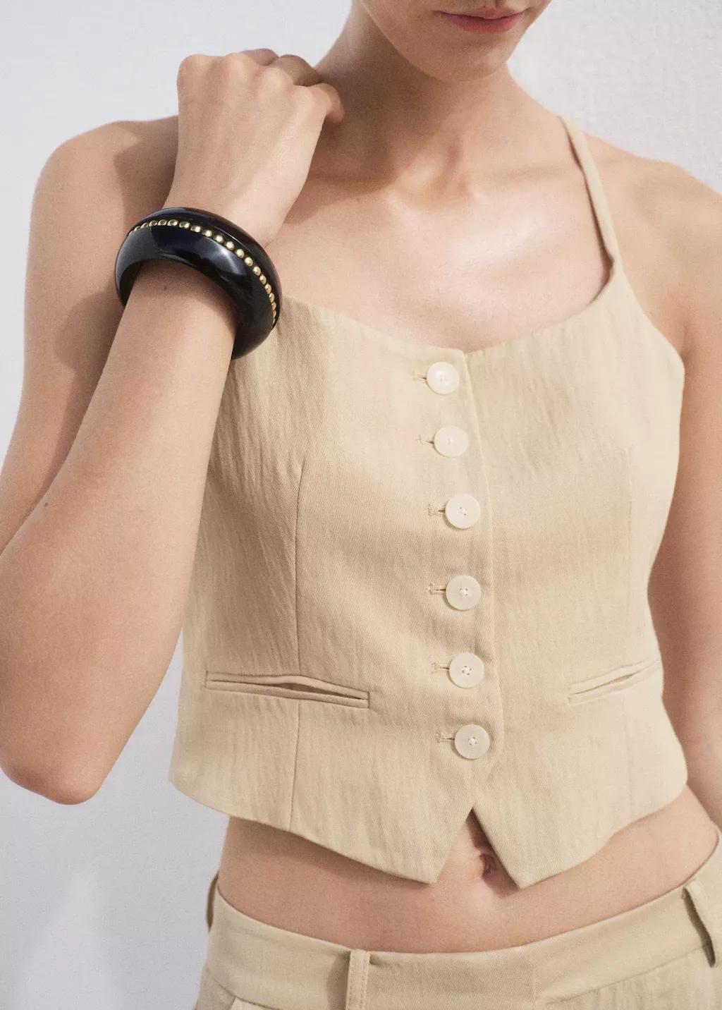 Beige Lyocell Suit Waistcoat, 0201_08, medium