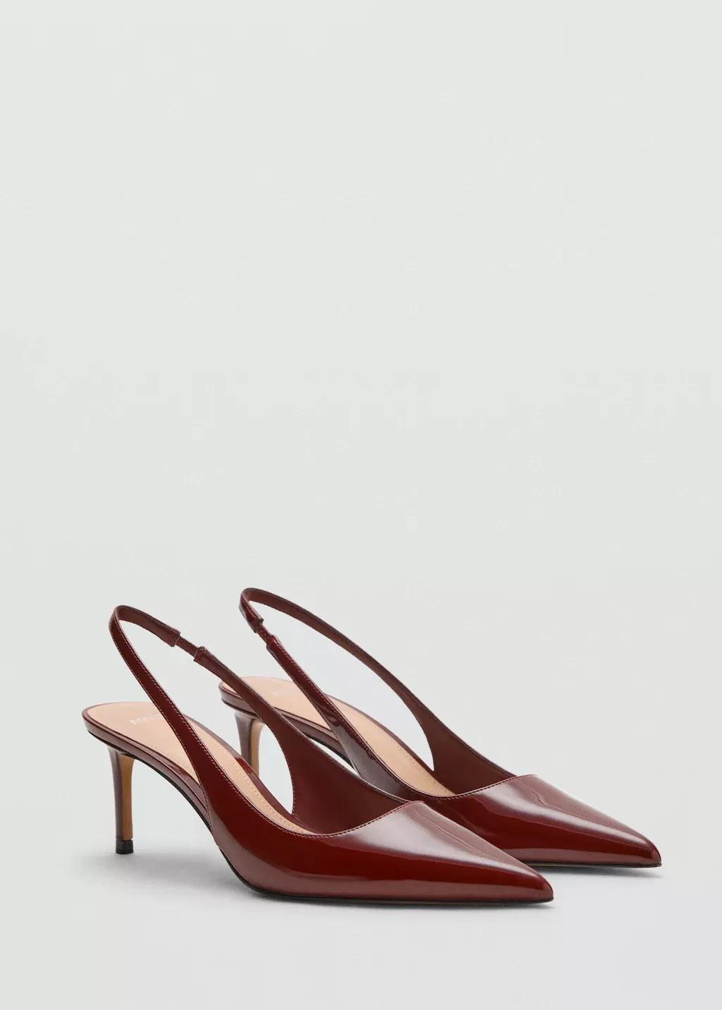 DARK RED Patent heeled shoes, , large image number 5