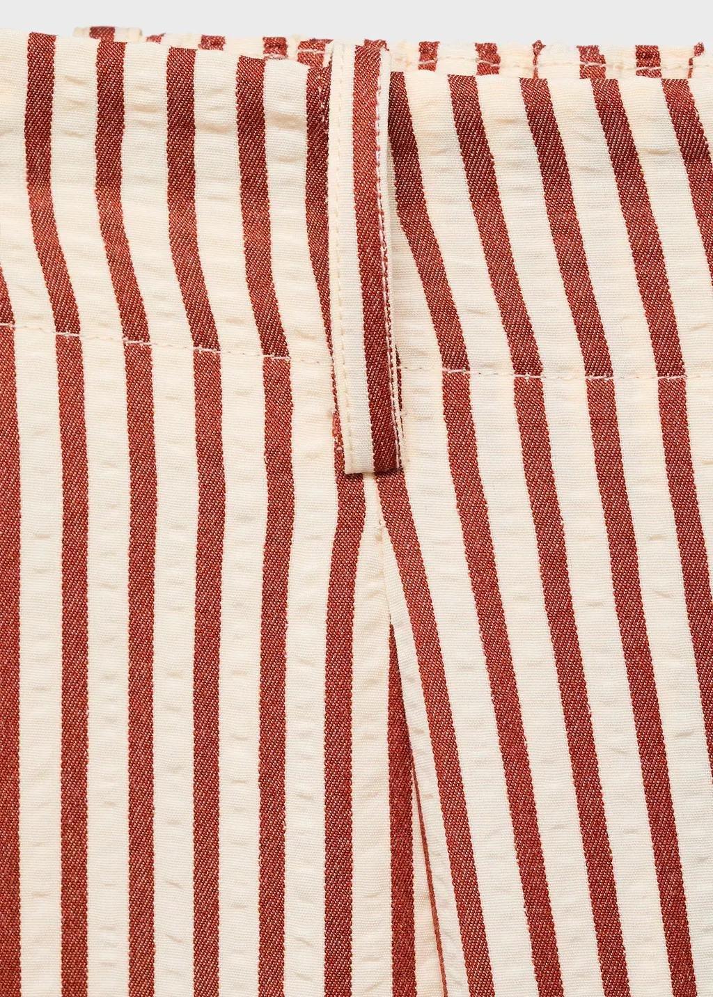 Orange Pleated Striped Trousers, , large image number 10