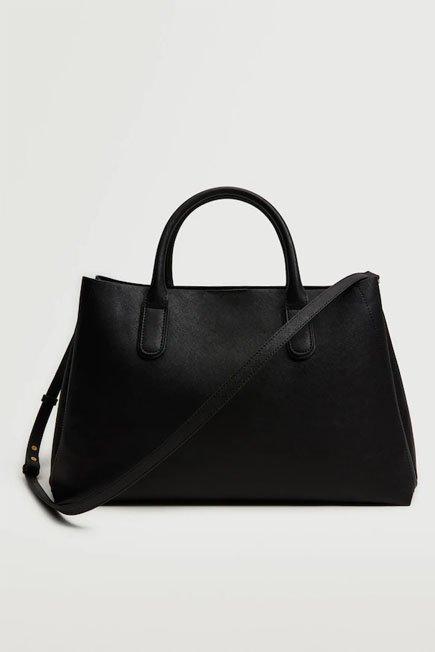 Black Shopper Bag With Handles, Women, , large image number 1