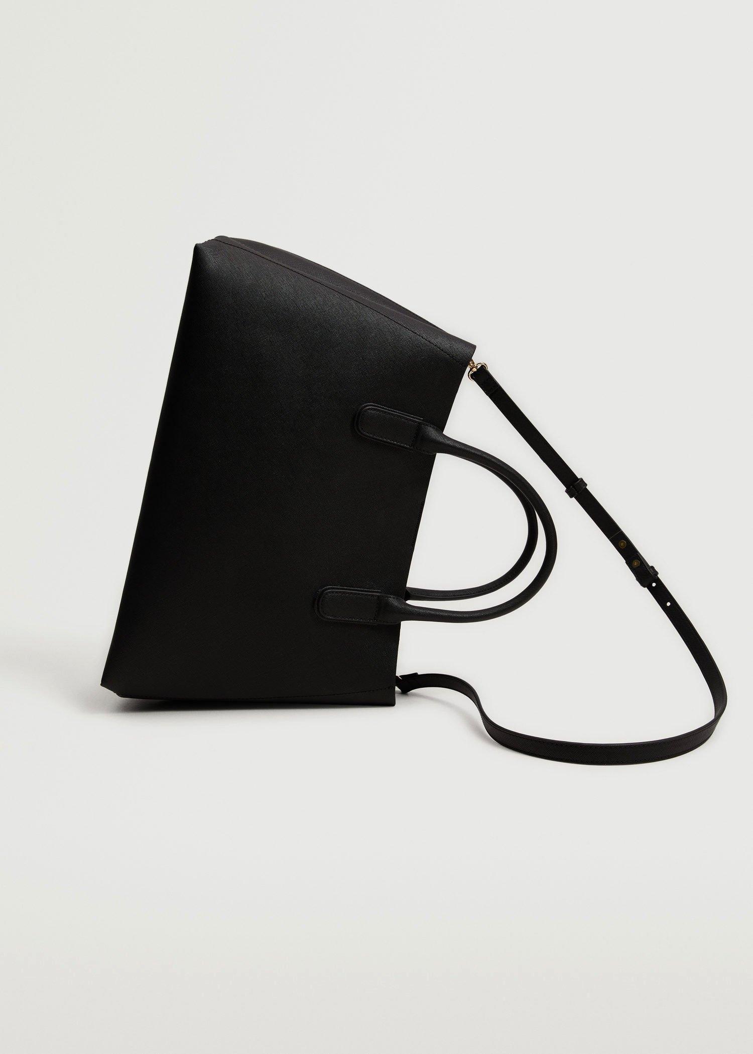 Black Shopper Bag With Handles, Women, , large image number 2