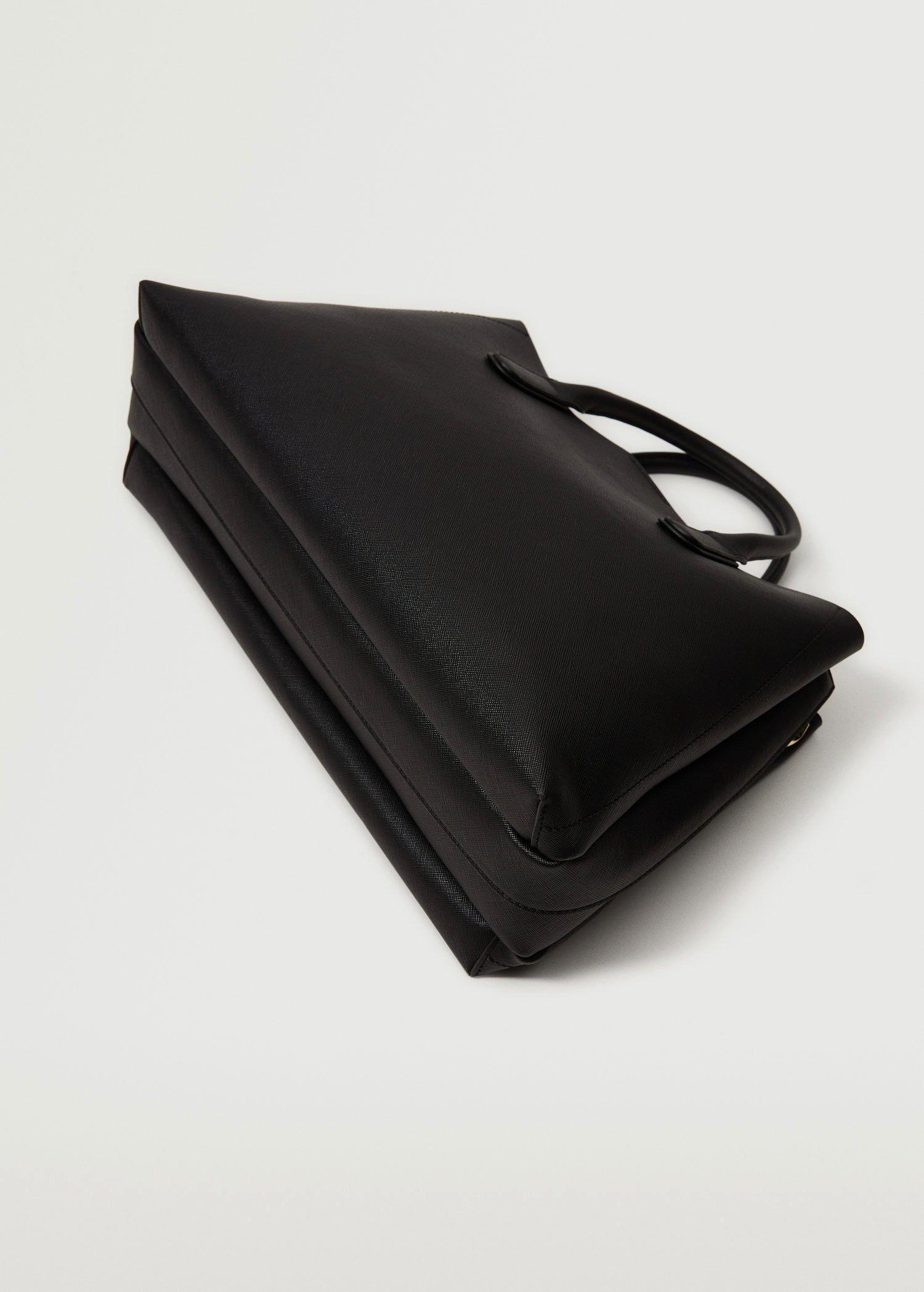 Black Shopper Bag With Handles, Women, , large image number 3